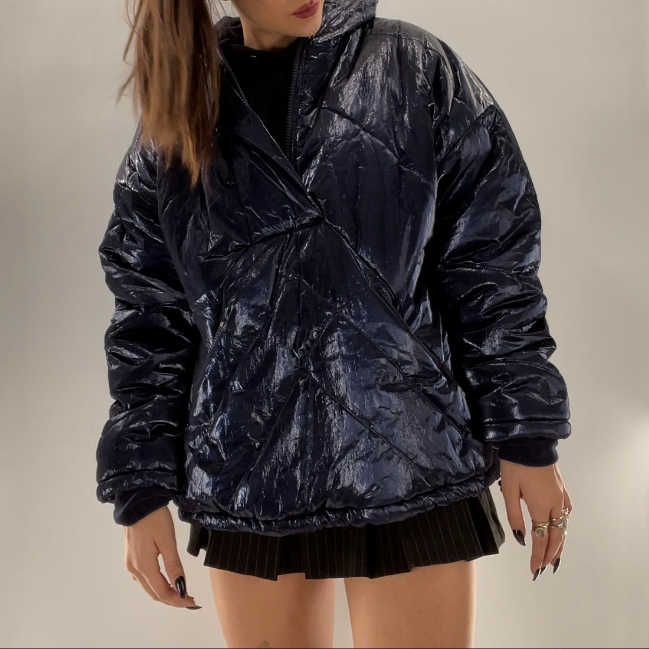 Free People Navy Blue Puffer (Medium)