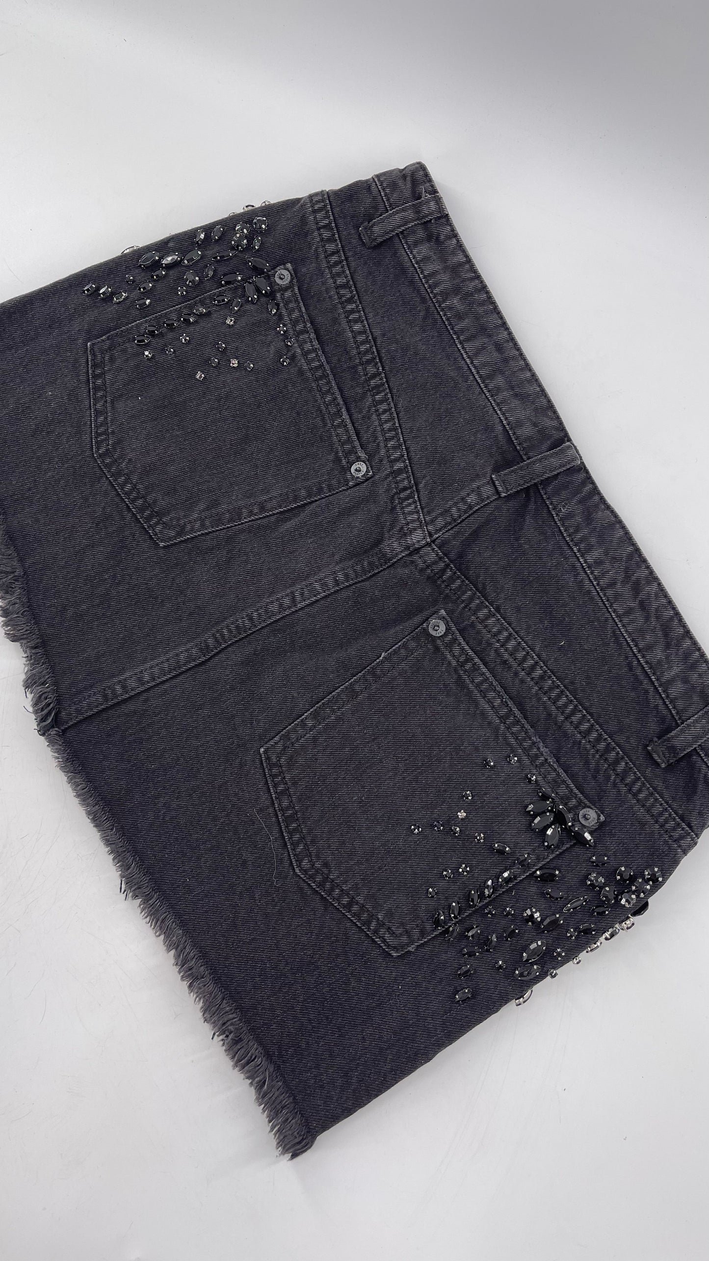 Free People Crystal Beaded Mini Skirt Size 6