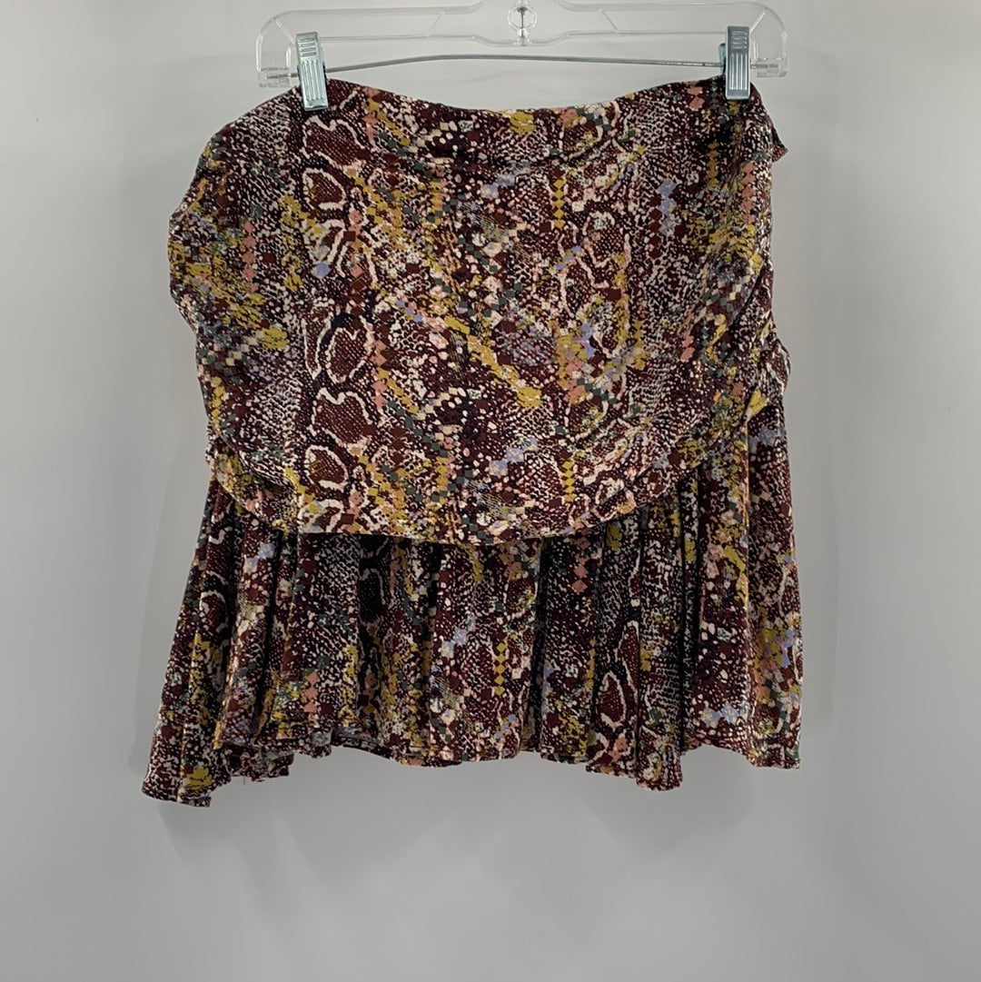Free People Snake Print Mini Skirt(Size 12) - with tag -