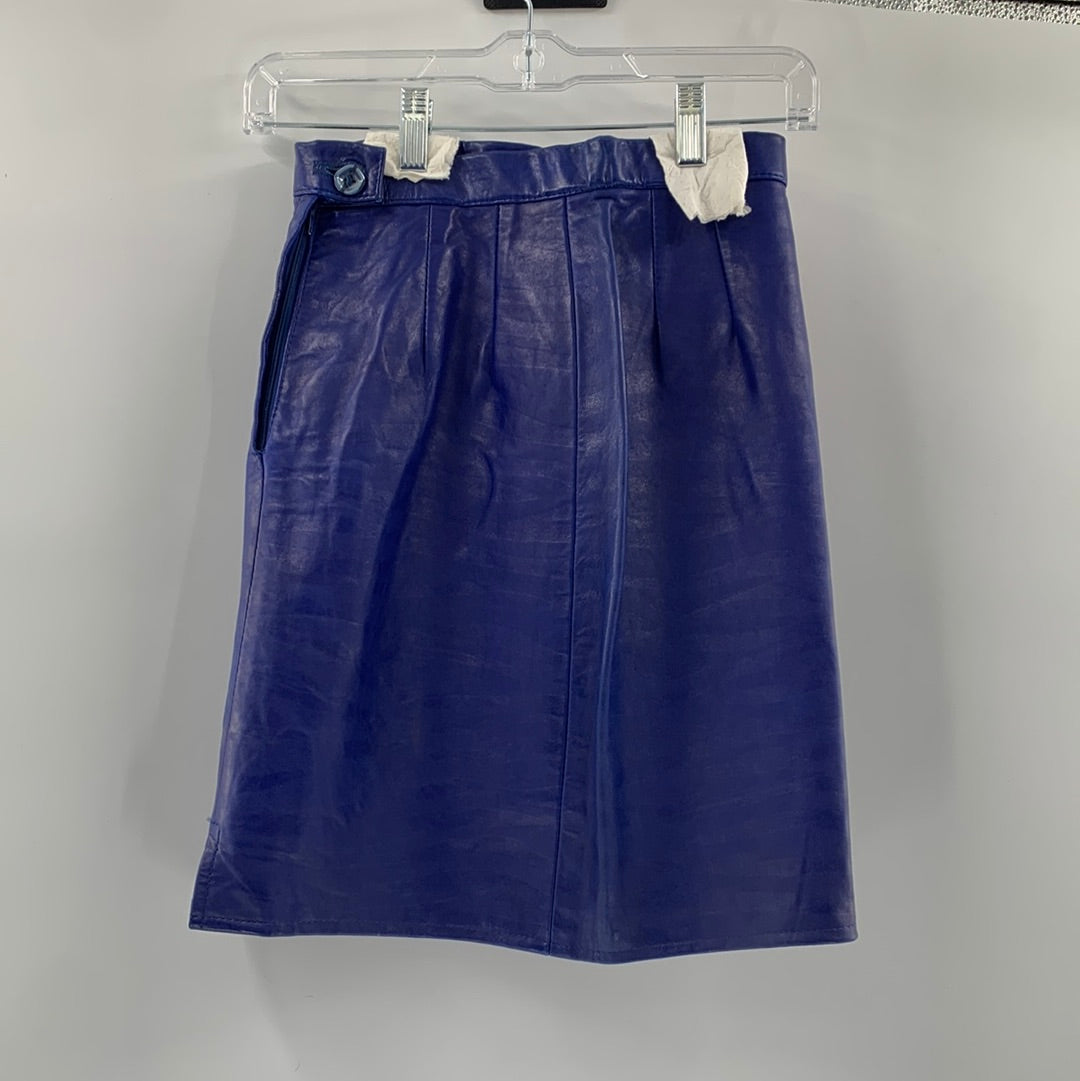 Urban Outfitters Indigo Leather Skirt (Sz6)