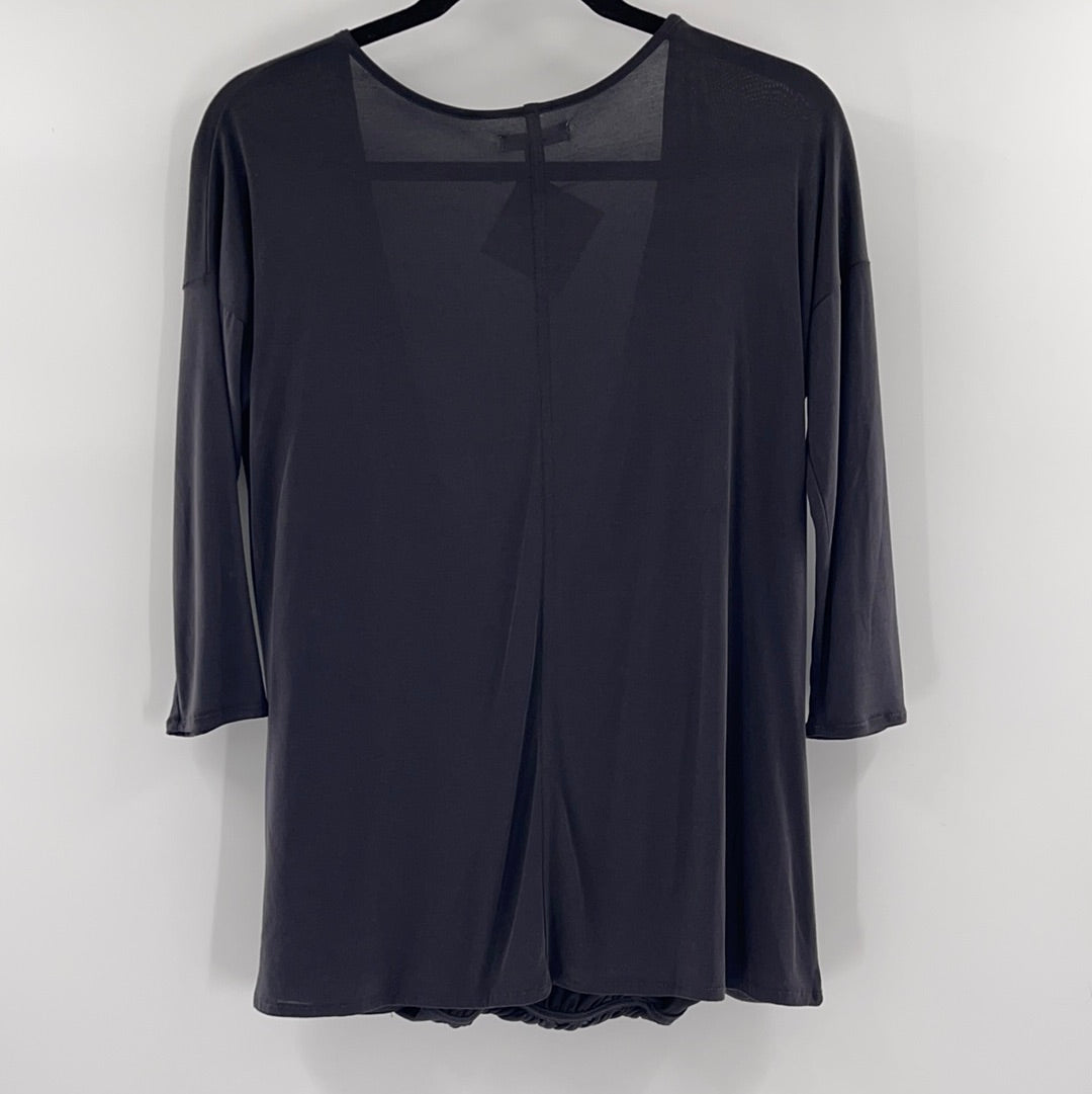Silence + Noise Charcoal Wrap Top (S)