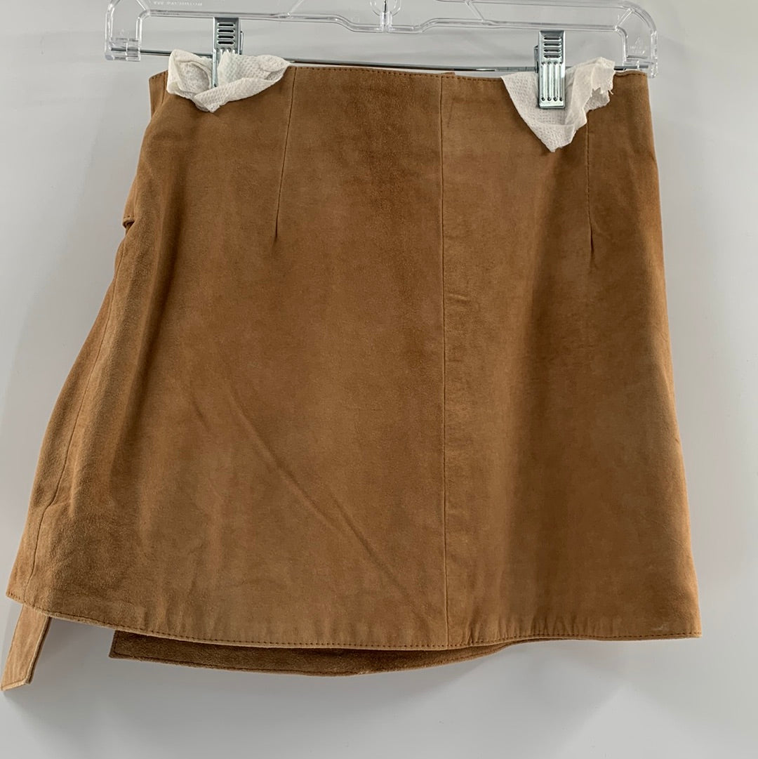 Free People Genuine Suede Tan Mini Skirt (Size XS)