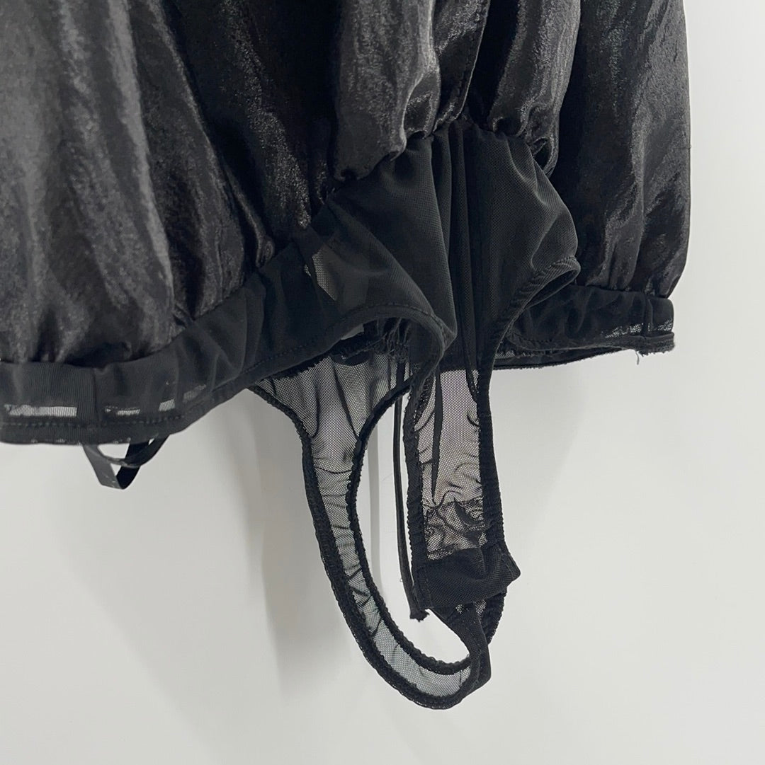 Intimately Free People Black Satin Bodysuit (L) – The Thrifty Hippy