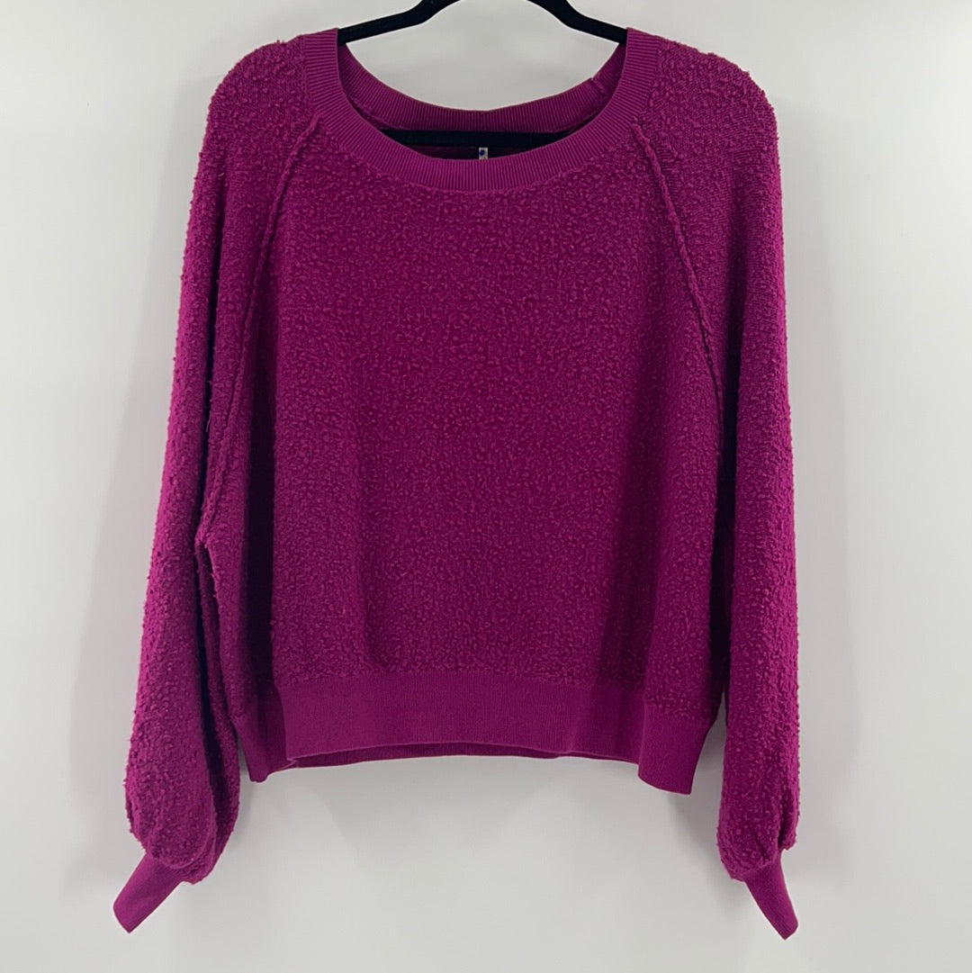 Free People Fuchsia Cropped Sweater (Size Small)