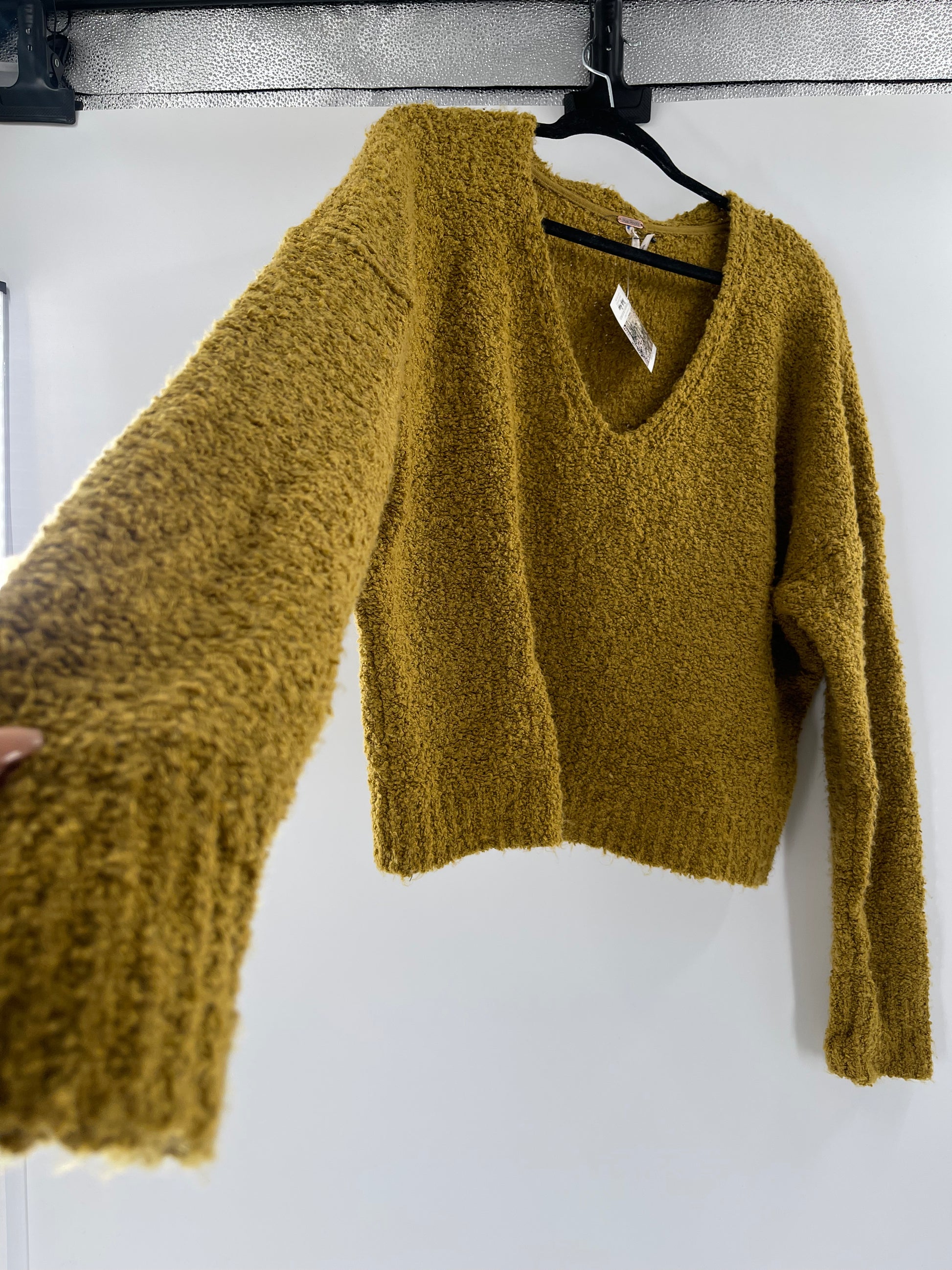 Free people mustard clearance sweater