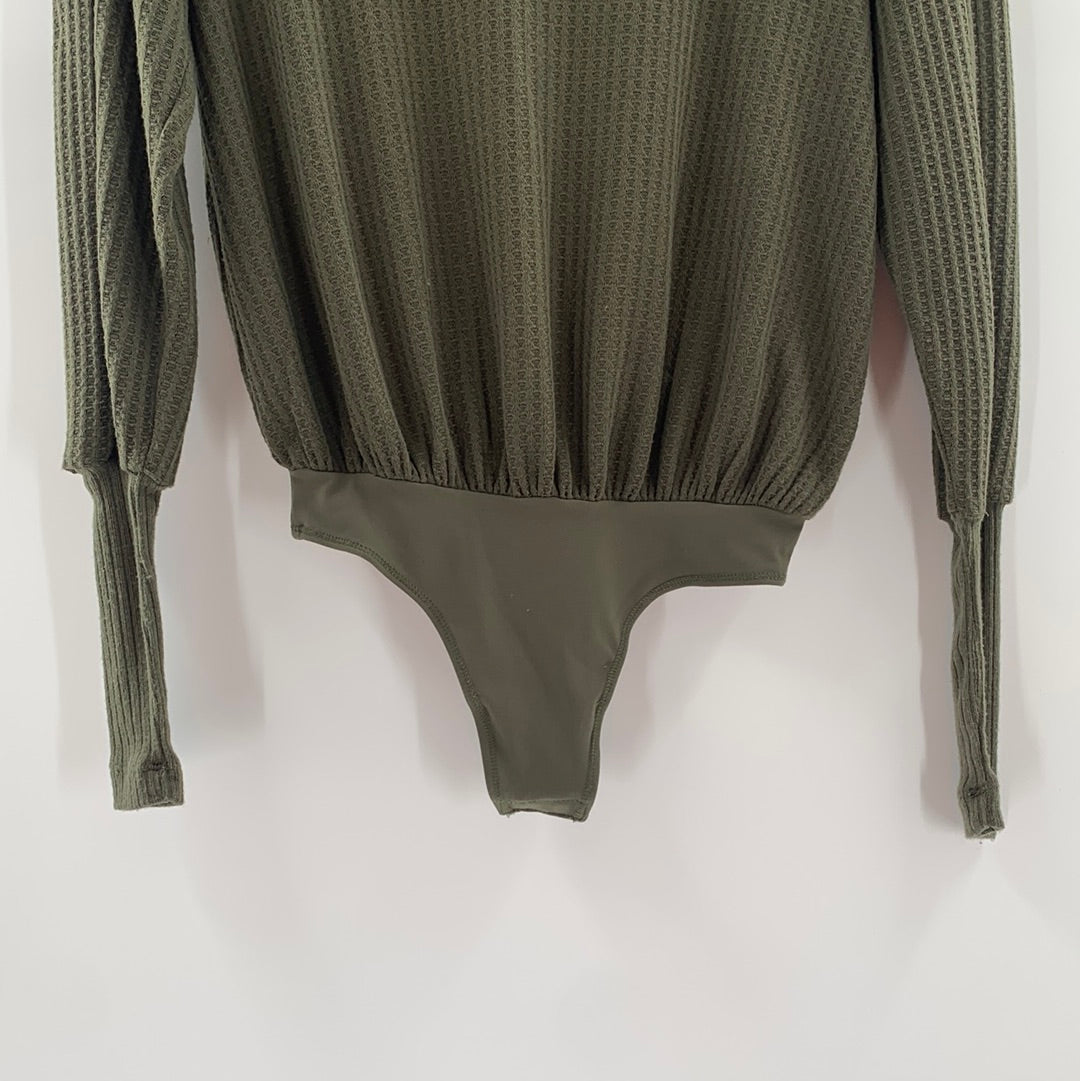 Free People Olive Knit Body Suit (XS)