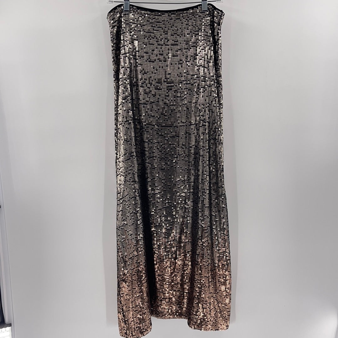 Ariat Sequin Ombre Silver to Gold Long Skirt (Size 6)