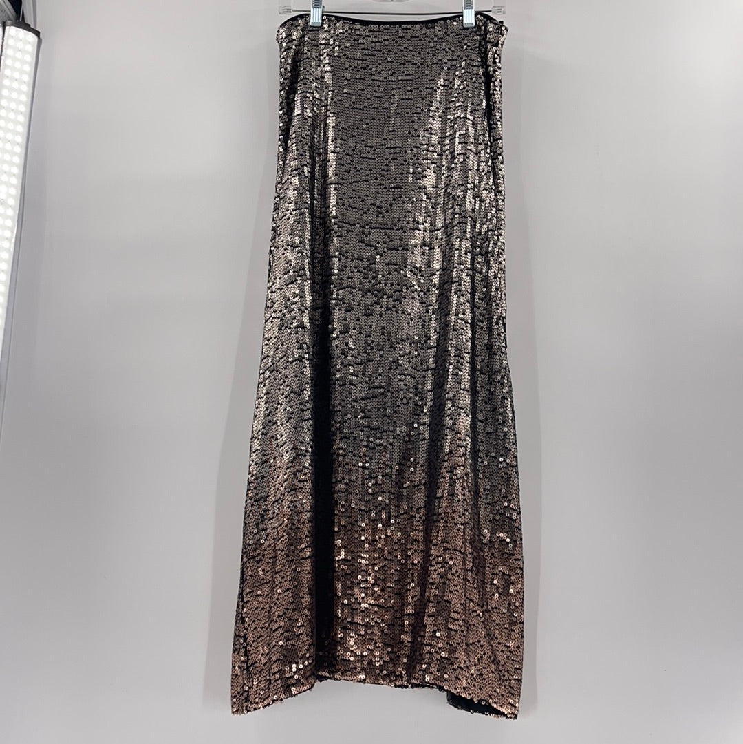 Ariat Sequin Ombre Silver to Gold Long Skirt (Size 6)
