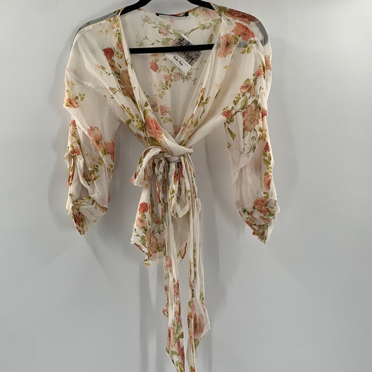 Zara Floral Tie Up Blouse (S)