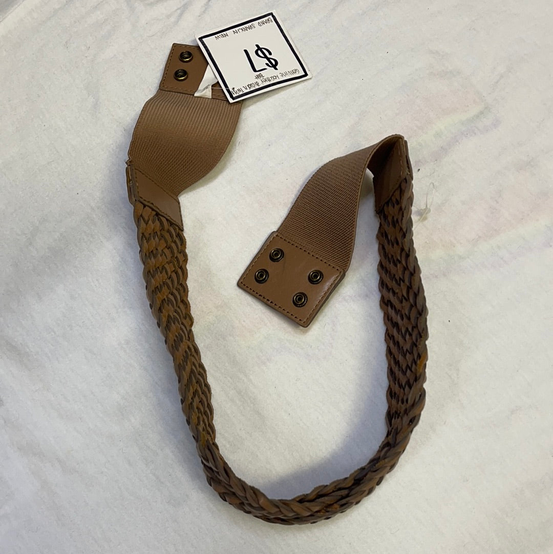 Genuine Leather Braid and Twist Snap On Belt