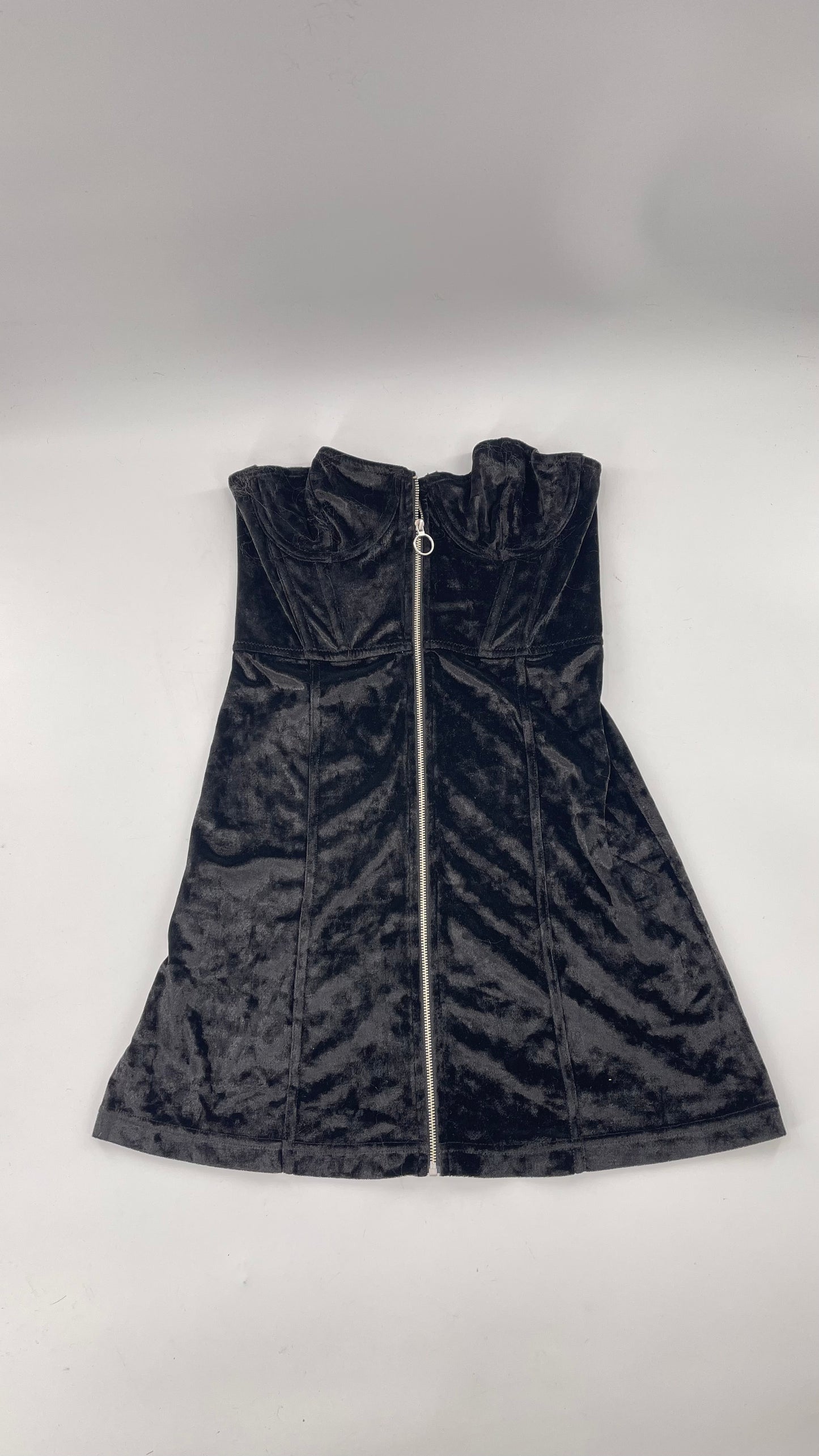 Black Urban Outfitters Zip Front Corset Dress (Large)