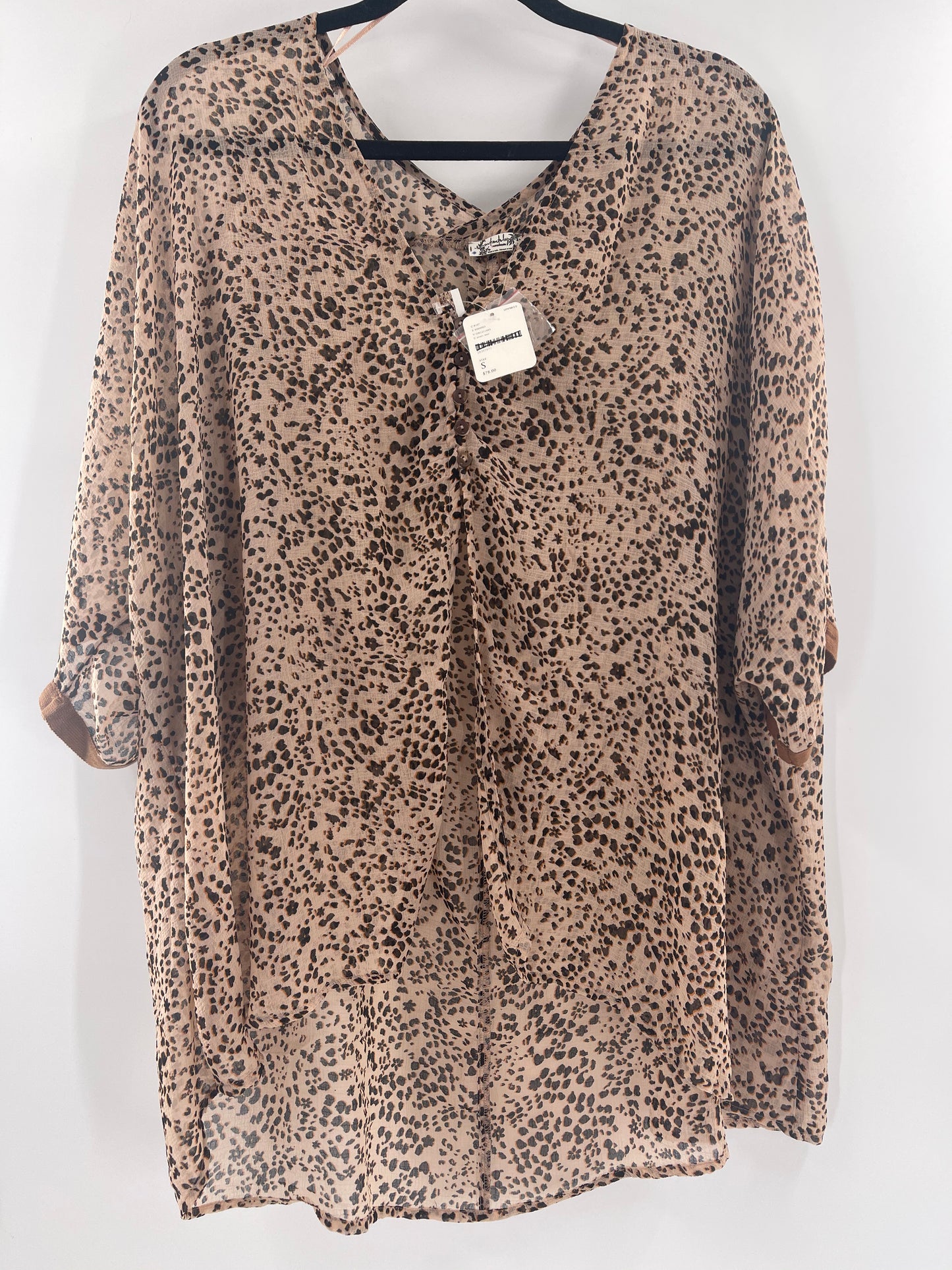 Free People Cheetah Print Blouse (S)