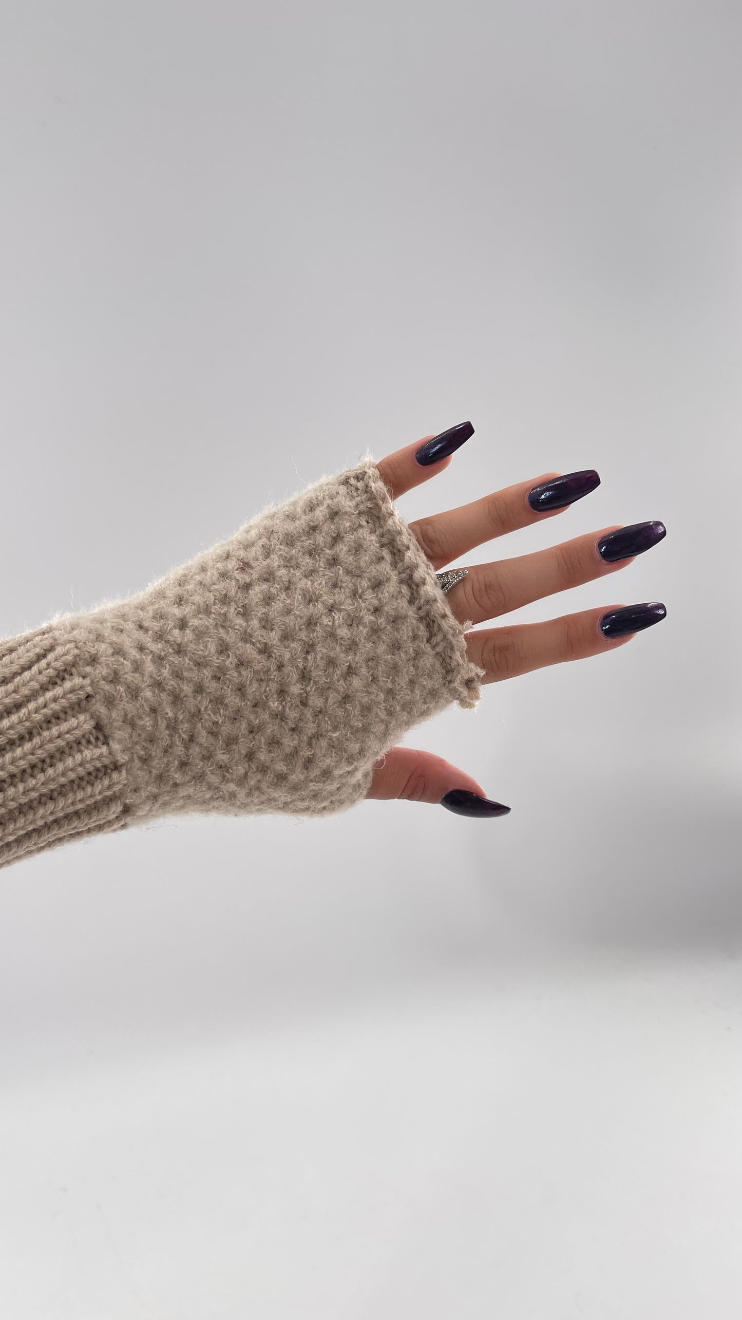 Free People Tan Knit Arm Warmer with Thumb Holes