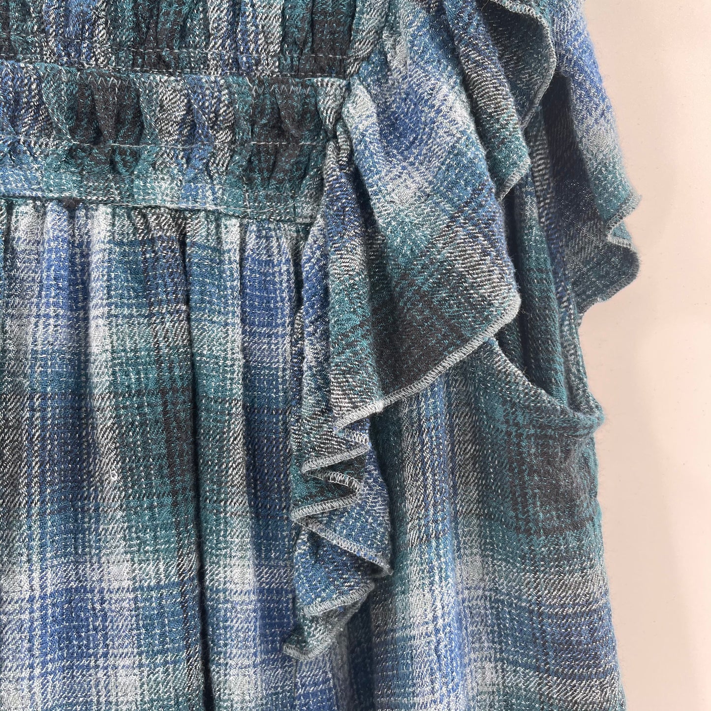 Free People Blue Plaid Tunic (S)