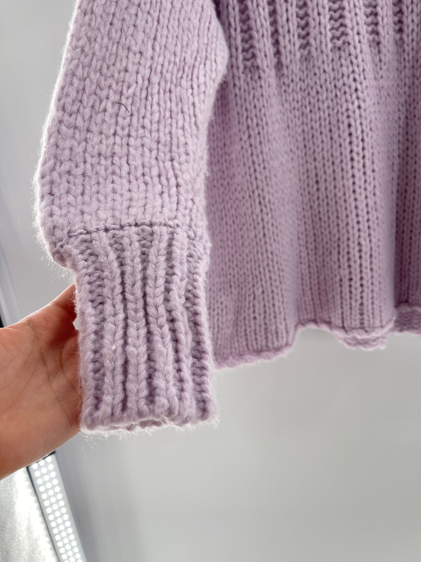 Free People Chunky Knit Lilac/Lavender Sweater (Medium)