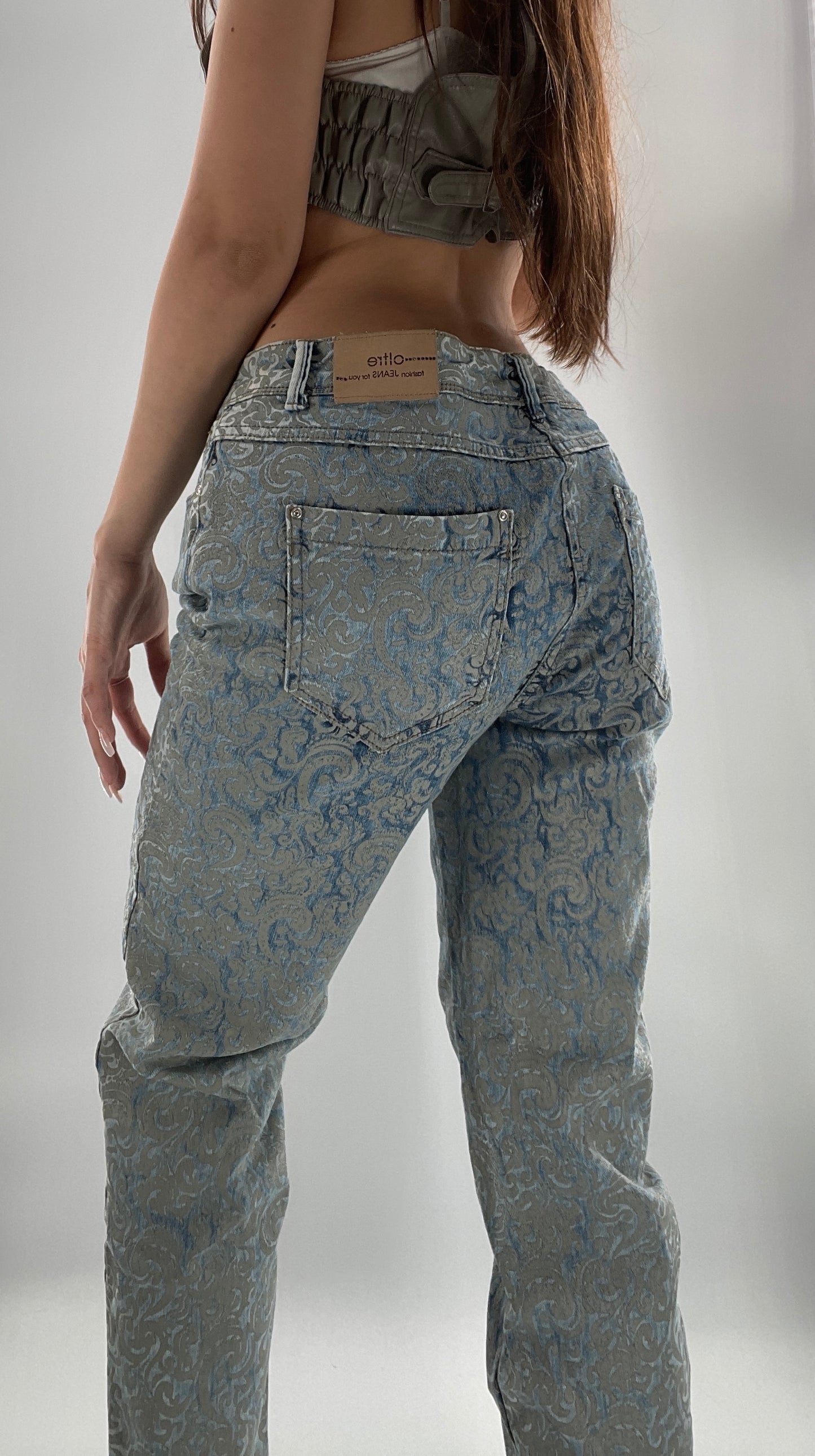 Deadstock Oltre Denim/Grey Brocade Jeans (12)