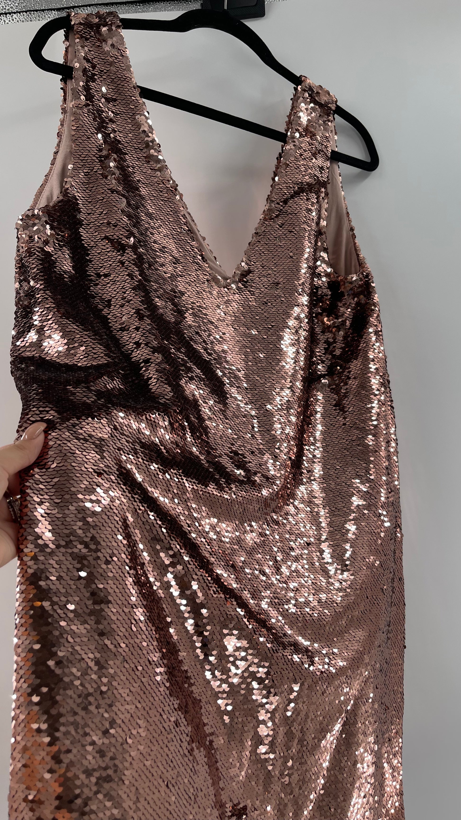 bb dakota gold sequin dress BB Dakota Sequin Shimmer Gold Shift Party Dress-M-New