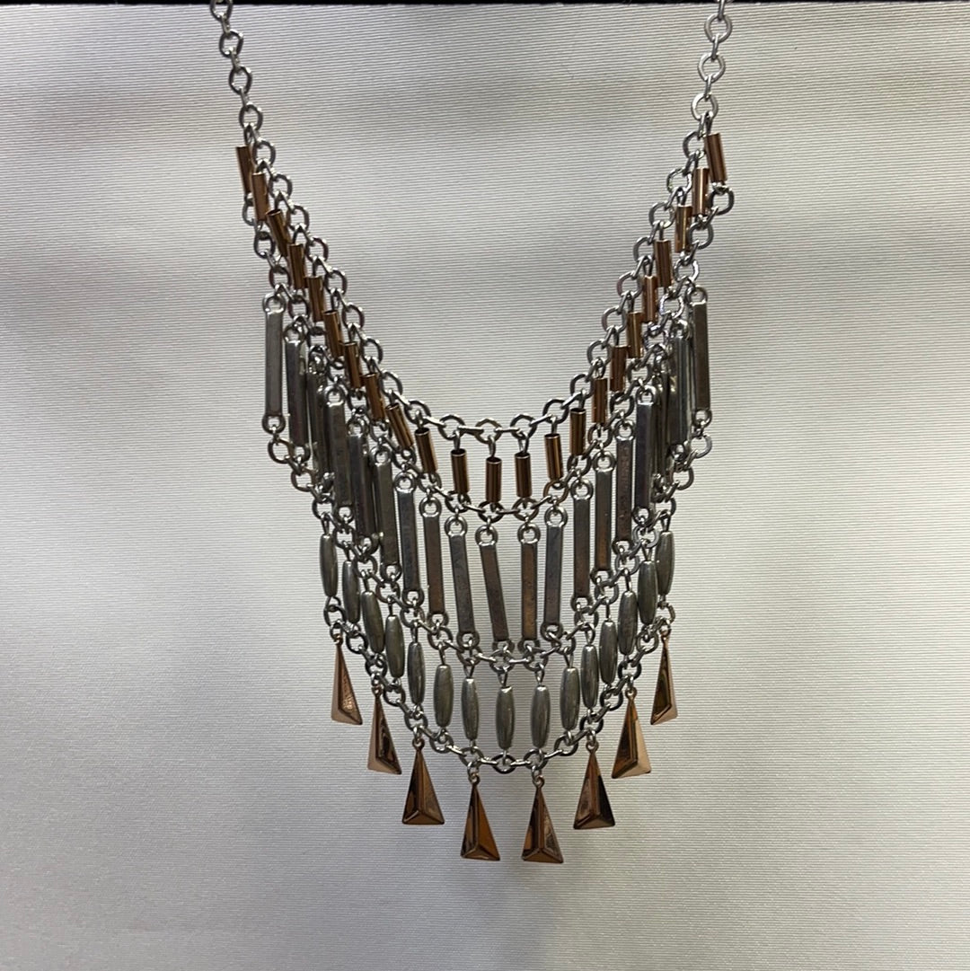 American Eagle Layered Silver + Bronze Necklace