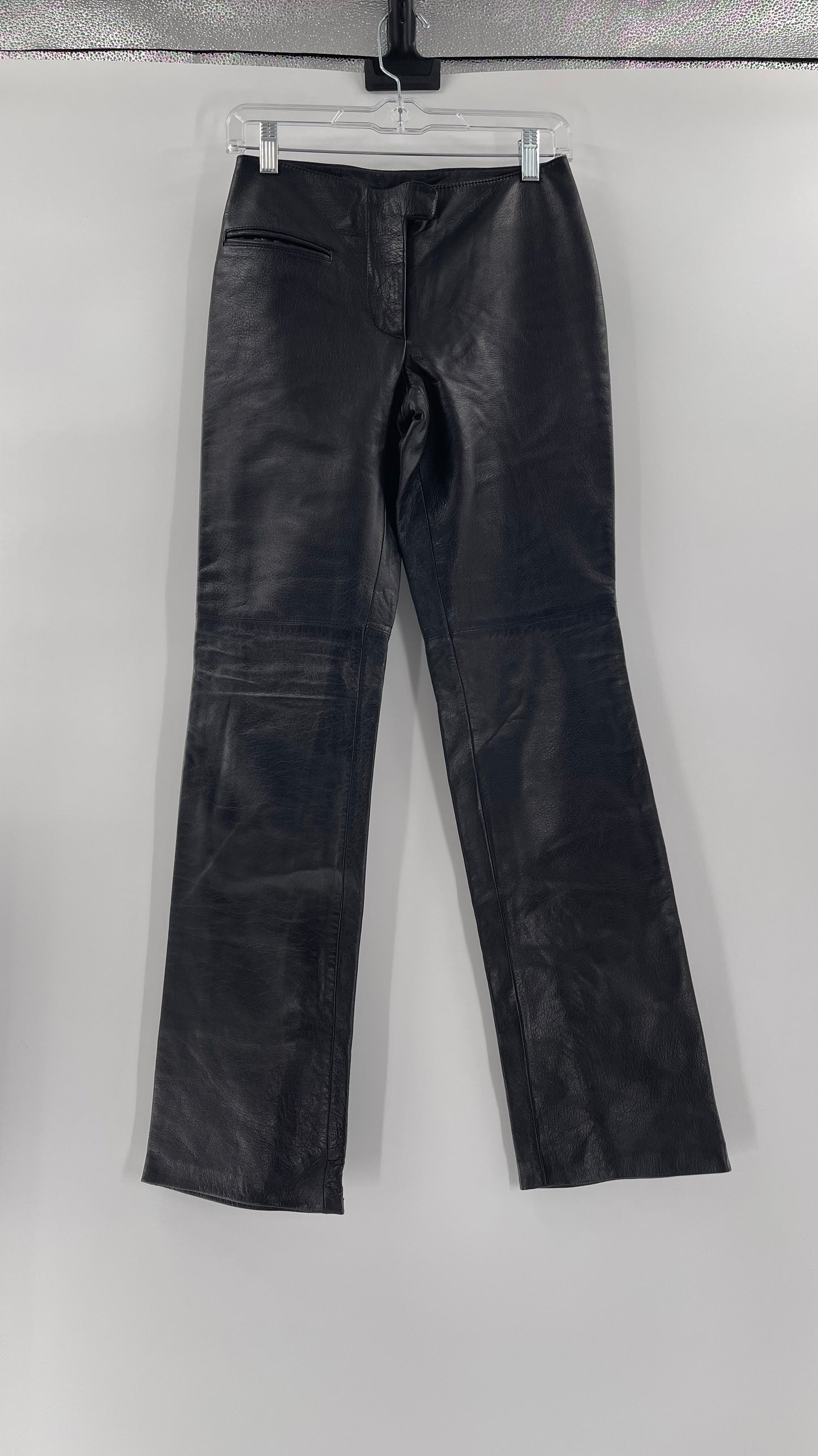 Vintage Márcia Italian Lamb Leather Kick Flare Trouser Pants (00)