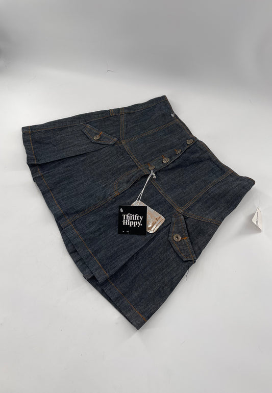 Deadstock Vintage Vanilla Star Denim Pleated Mini Skirt (11)