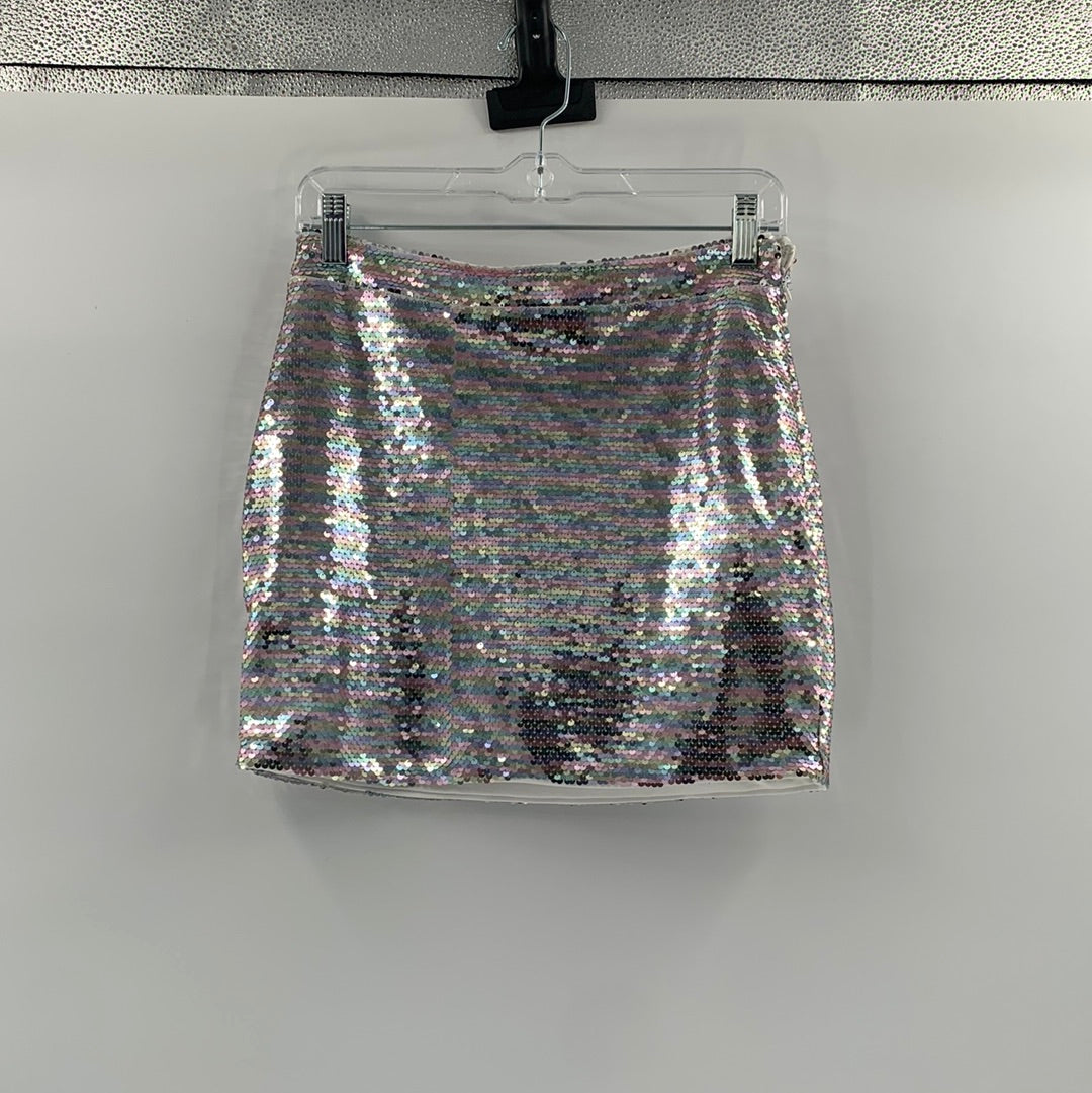 Urban Outfitters Rainbow Sequin Mini Skirt (Size S)