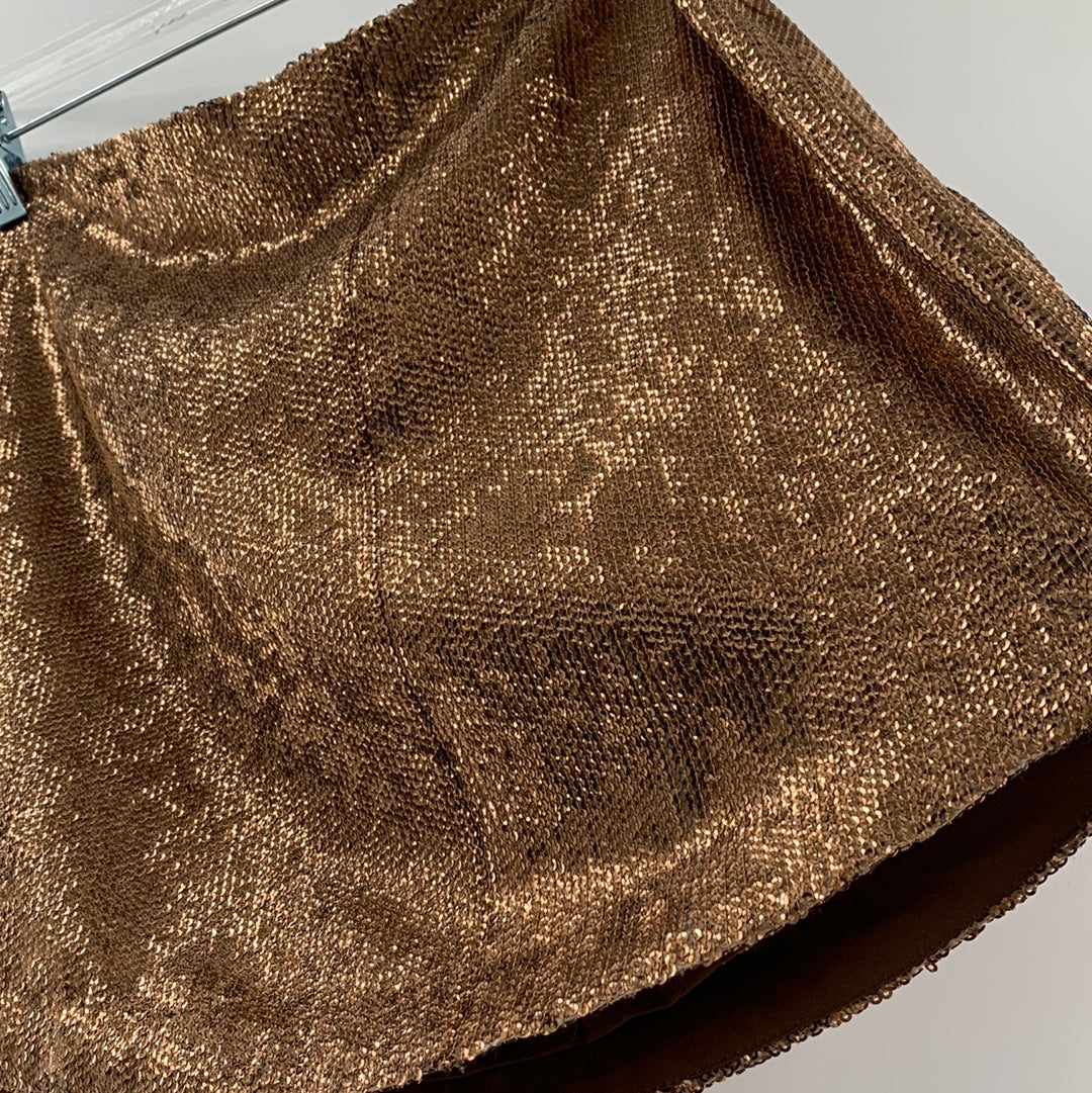 Pins and Needles - Bronze Sequin Mini Skirt (Size 2)