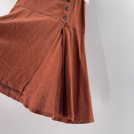 Burnt Orange Free People Button Up Skirt [With Extra Buttons] (Size 0)