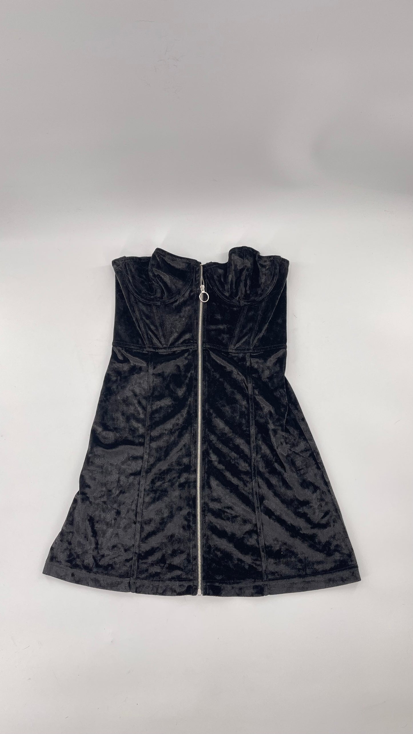 Black Urban Outfitters Zip Front Corset Dress (Small)