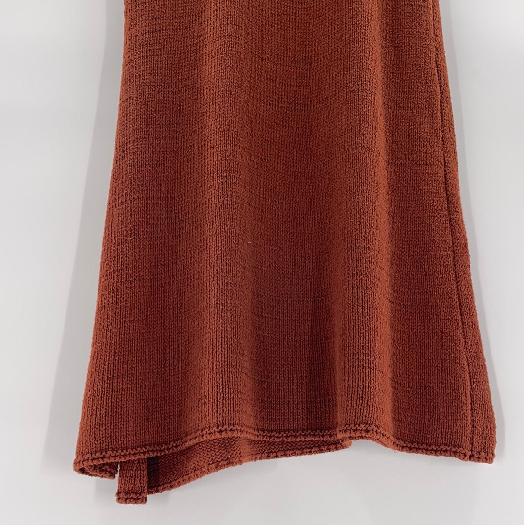 Free People - Brown Knit Long Skirt (Size Large)