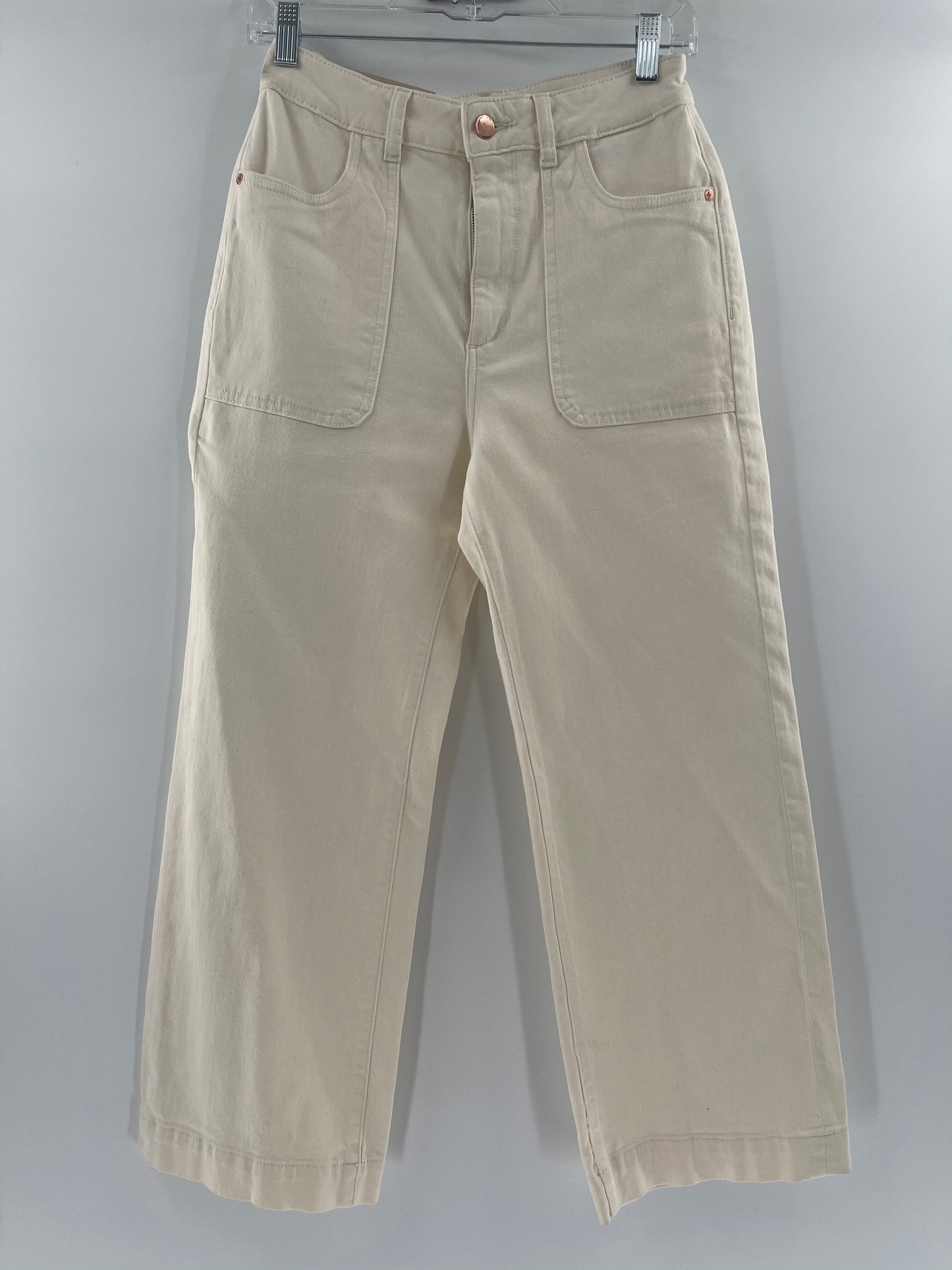 D1 1961 White Anthropologie High Rise Wide Leg Jeans (Size 27)