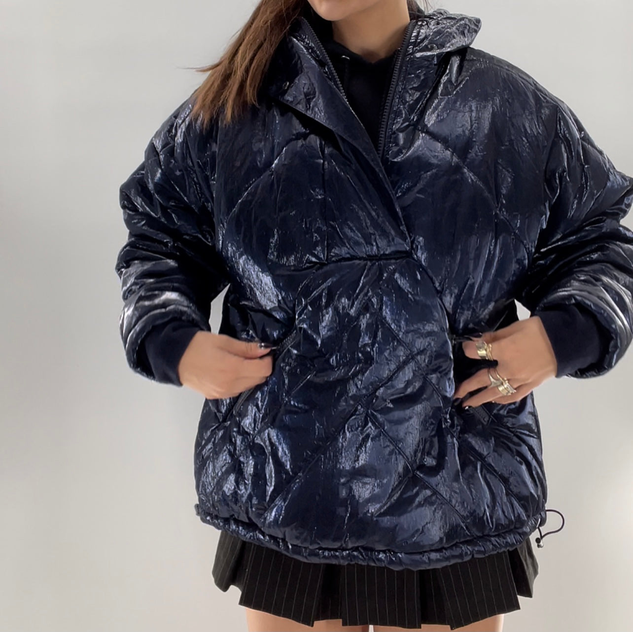 Free People Navy Blue Puffer (Medium)