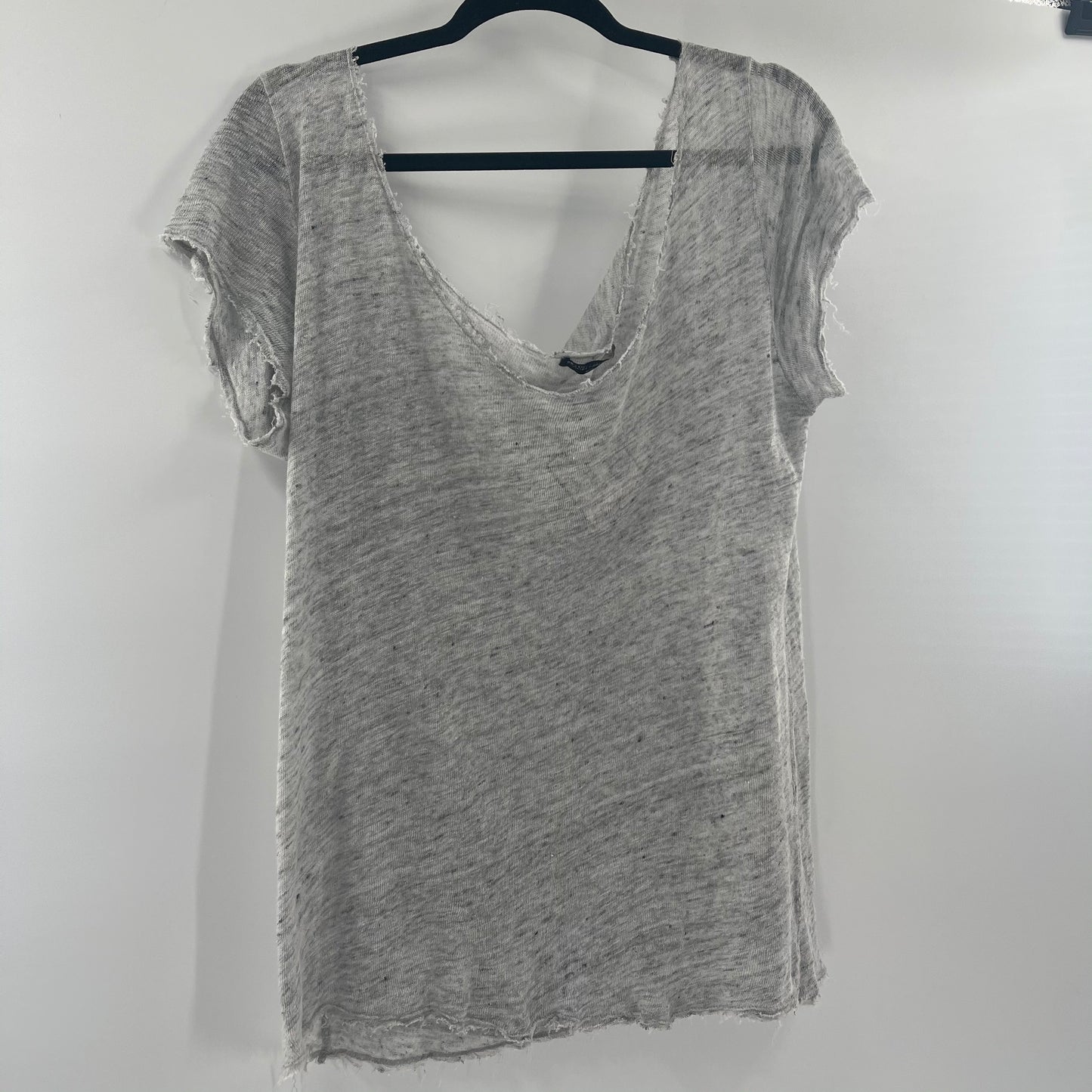 Brandy Melville Light Gray Short Sleeve Top( One Size)