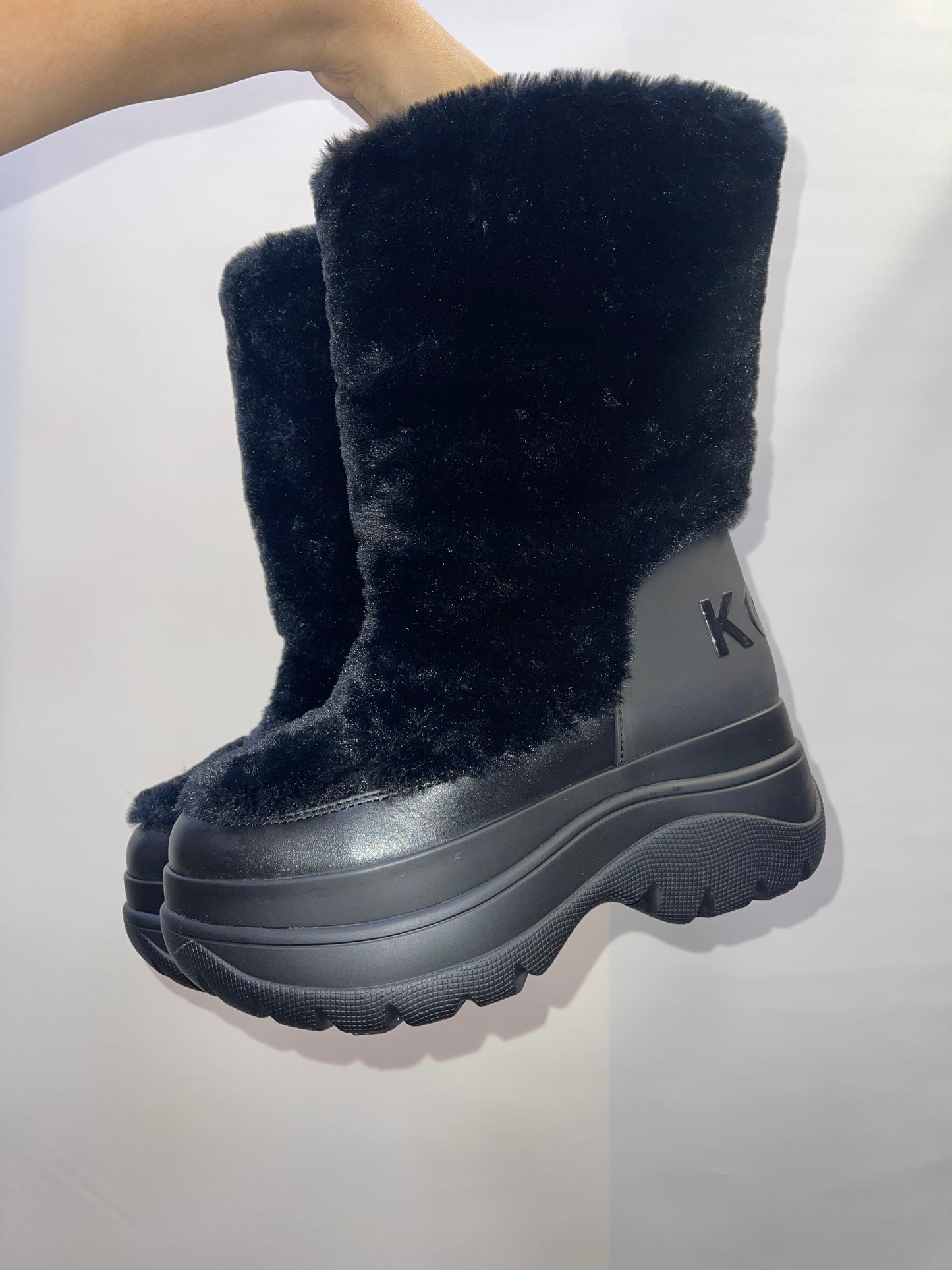 Michael Kors Black Platform Fur Boot