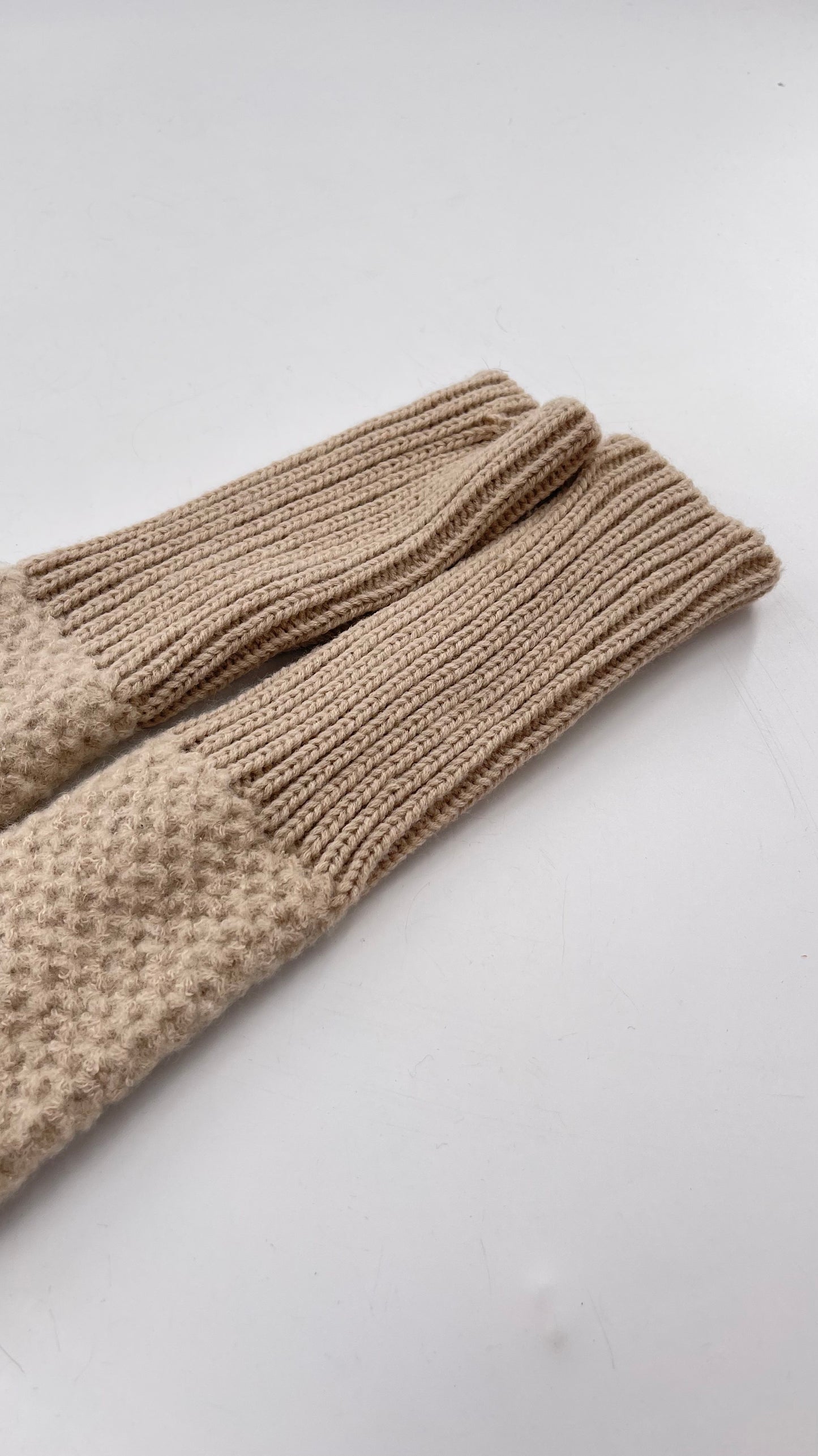 Free People Tan Knit Arm Warmer with Thumb Holes