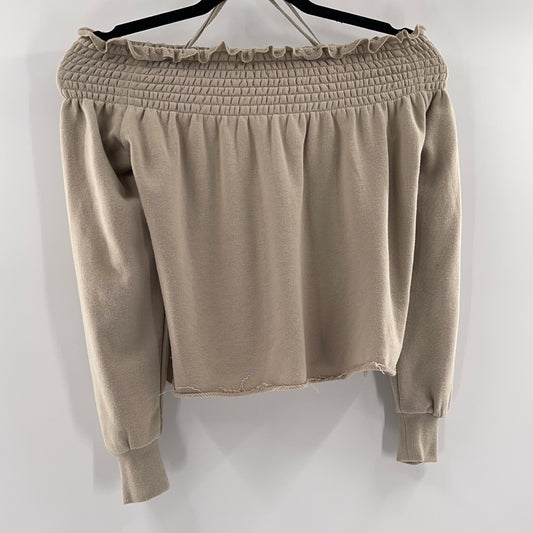 Urban Outfitters Tan Jersey Off the Shoulder (XS)