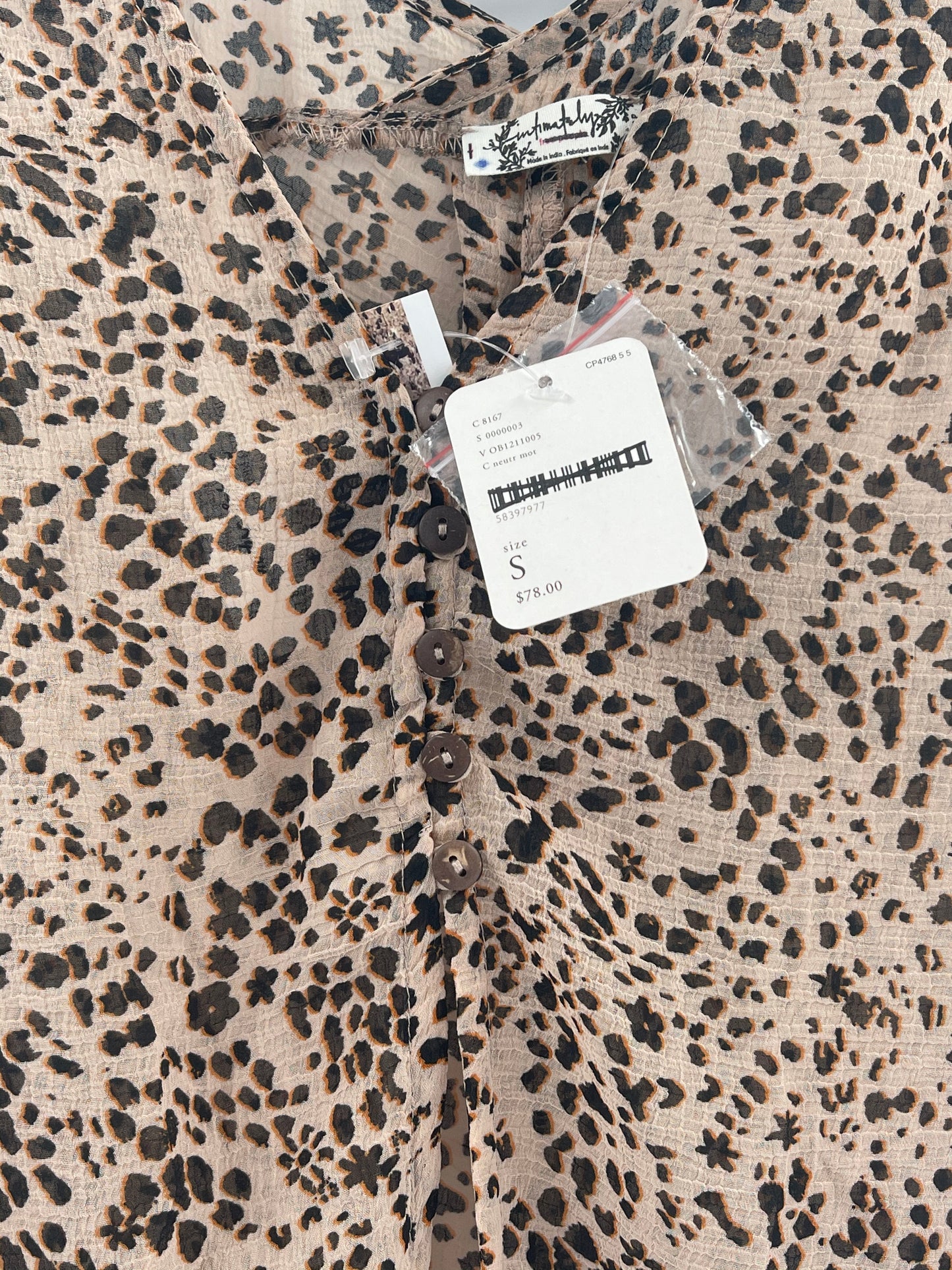 Free People Cheetah Print Blouse (S)