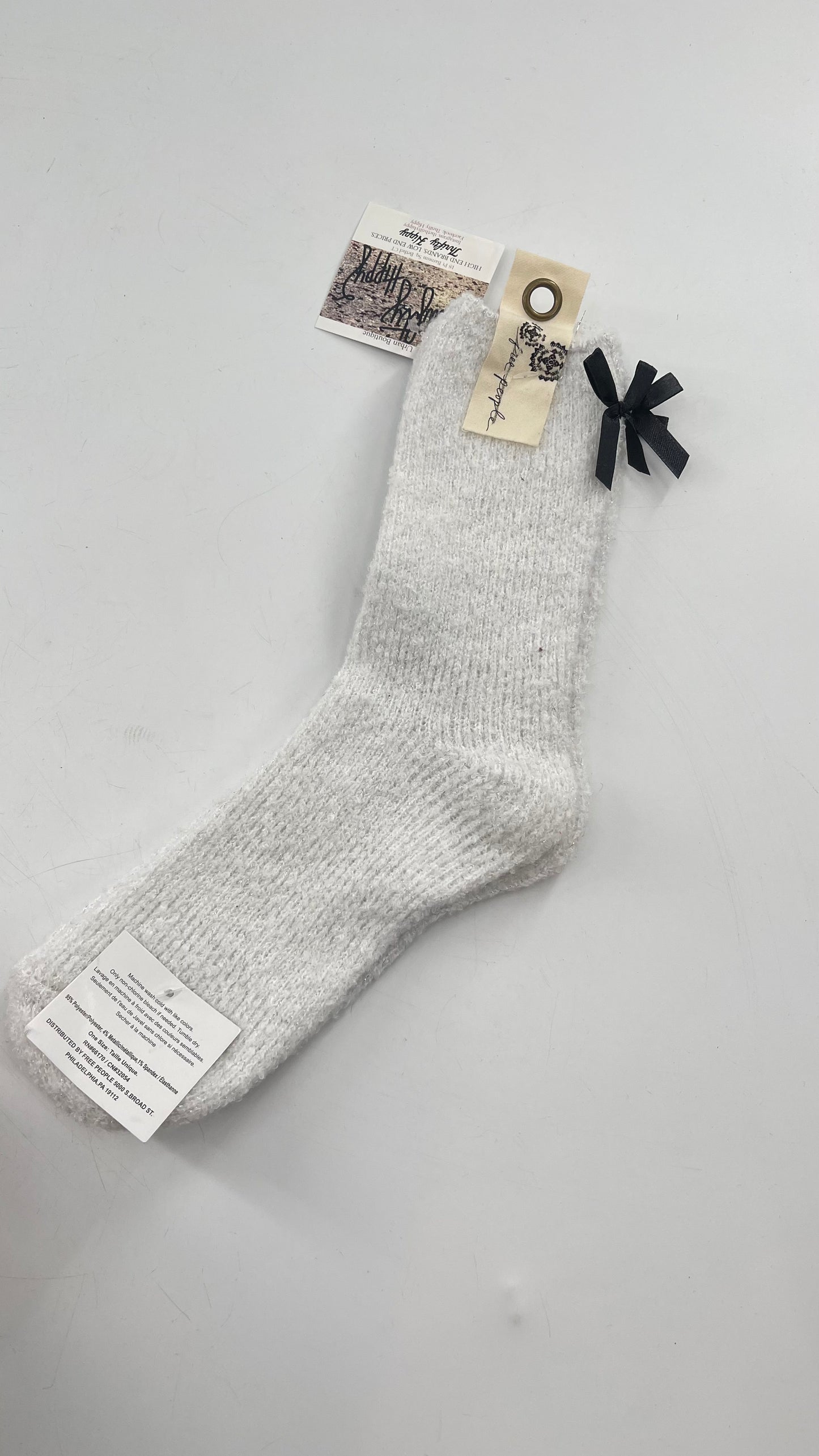 Free People White Knit Sock