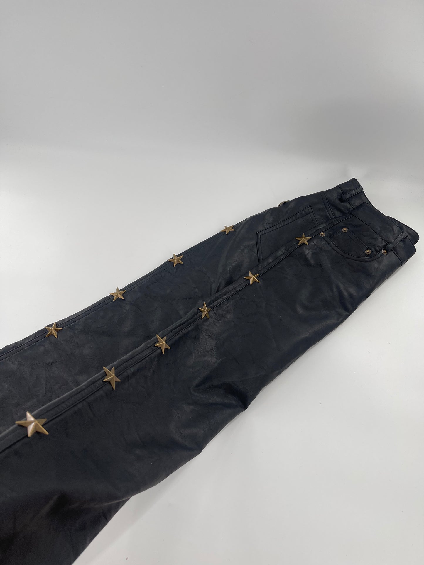 Jagger & Stone Faux Leather Pants with Metal Stars (Sz 6)