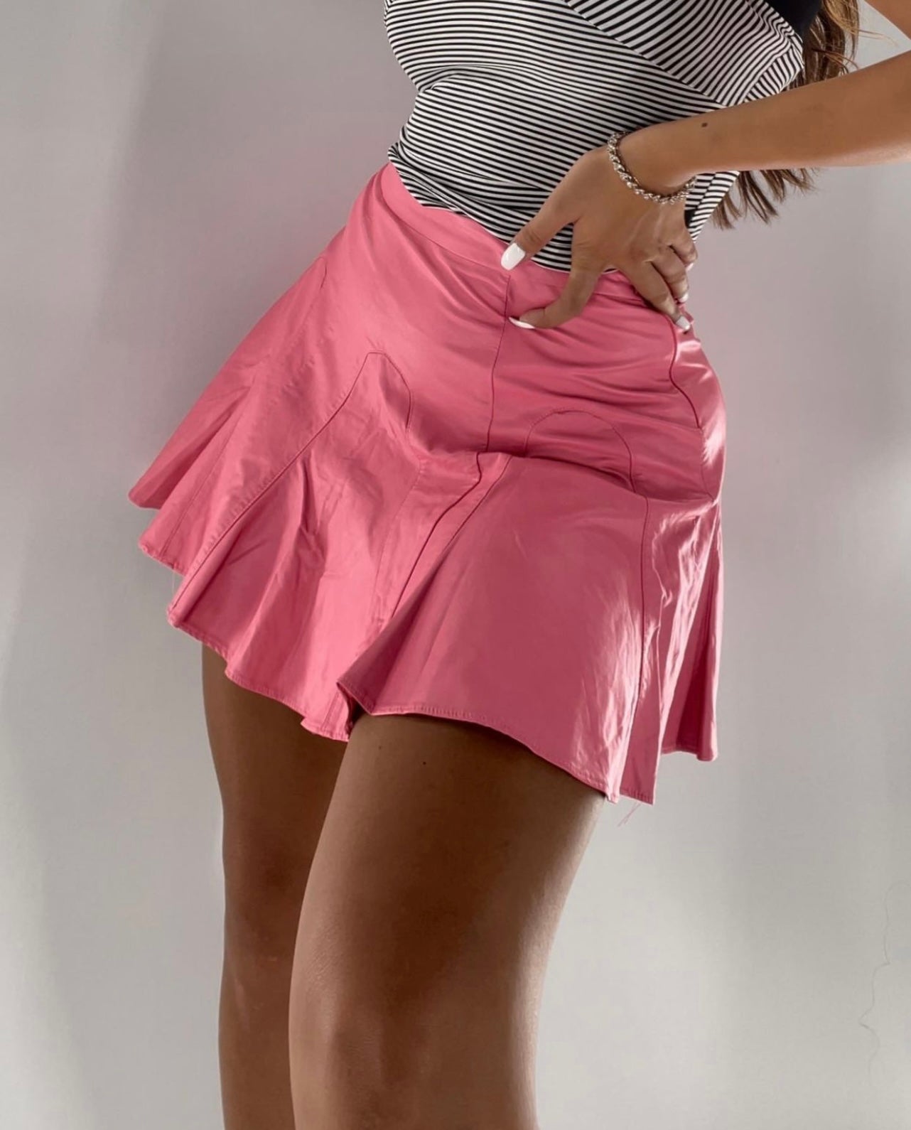 Bubble Gum Pink Mini Skirt (SzS)