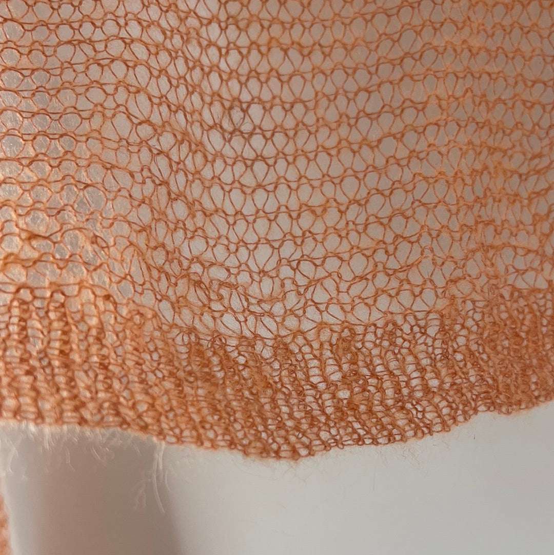 Urban Outfitters Sheer Cropped Peach Sweater (Size XS)