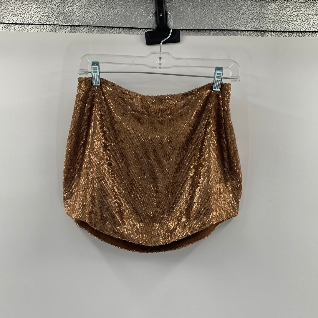 Pins and Needles - Bronze Sequin Mini Skirt (Size 2)