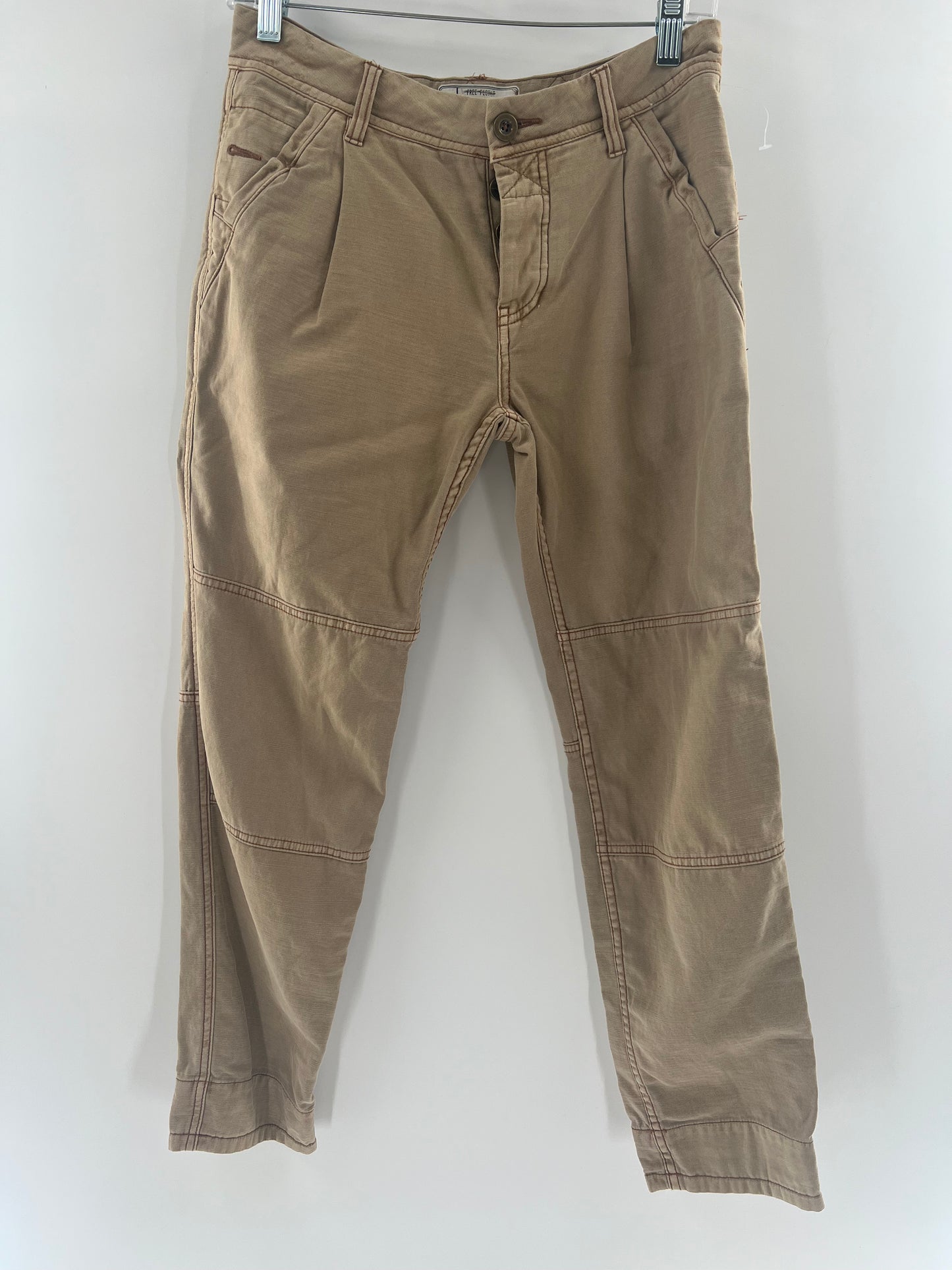 Free People Beige Patchwork Pants (Size 24)