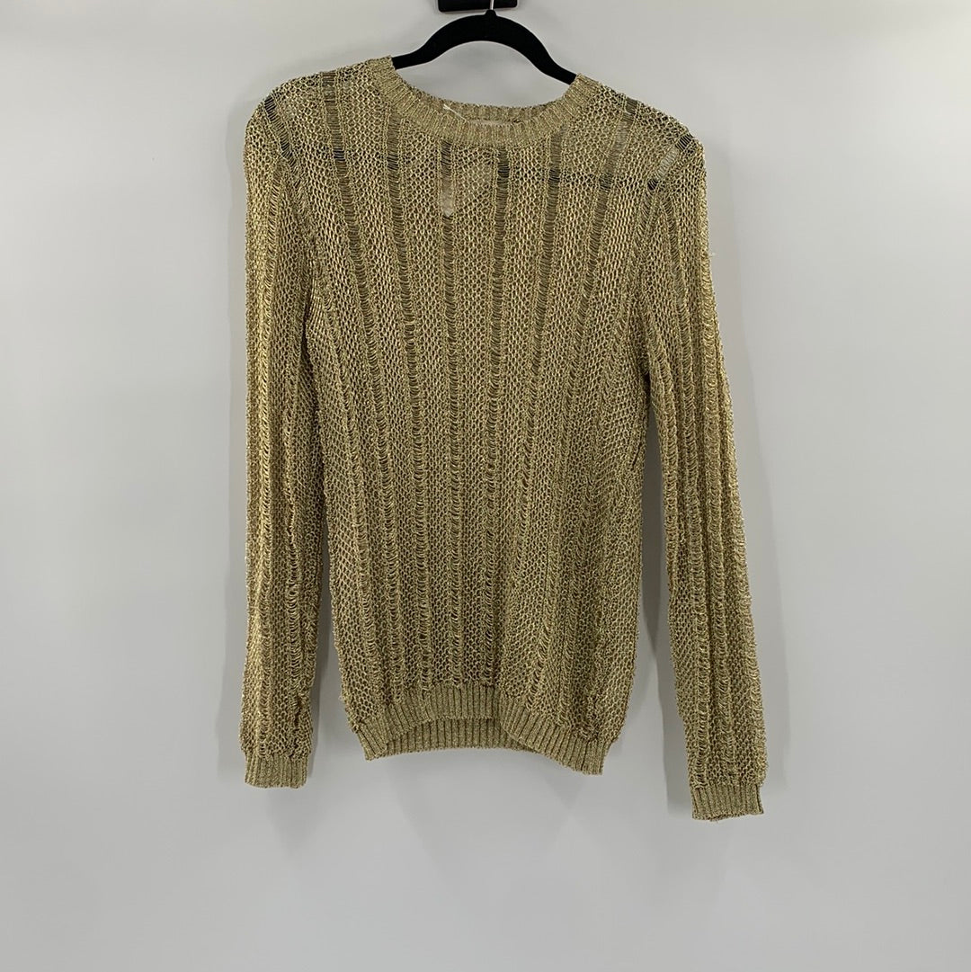 HWR Gold Metallic Knit Long Sleeve (S)