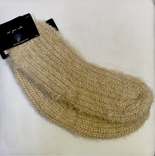 Cream Knit Fuzzy Out From Under Socks