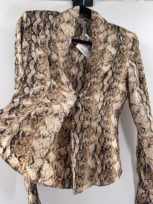 RONNY KOBO Snakeskin Print Blouse (M)