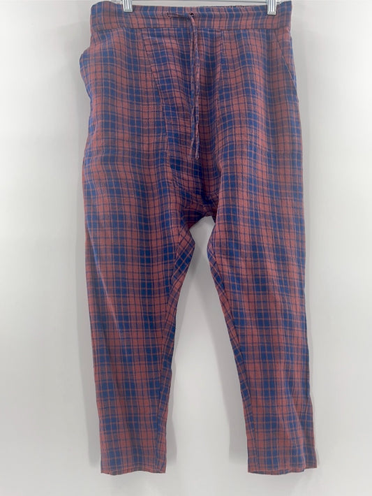 Faircloth Checkered Maroon and Navy Stretch Pants