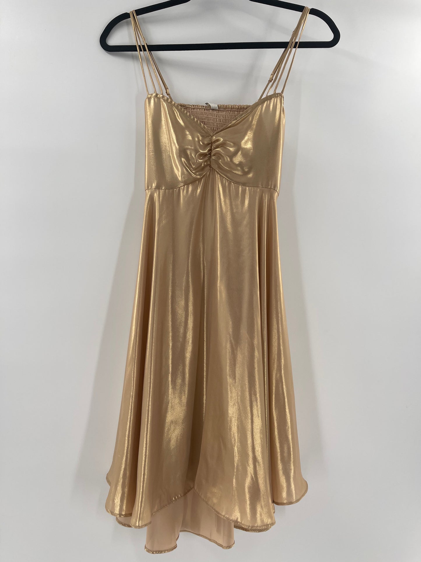 Free People Gold Molten Metal Dress (SzS)