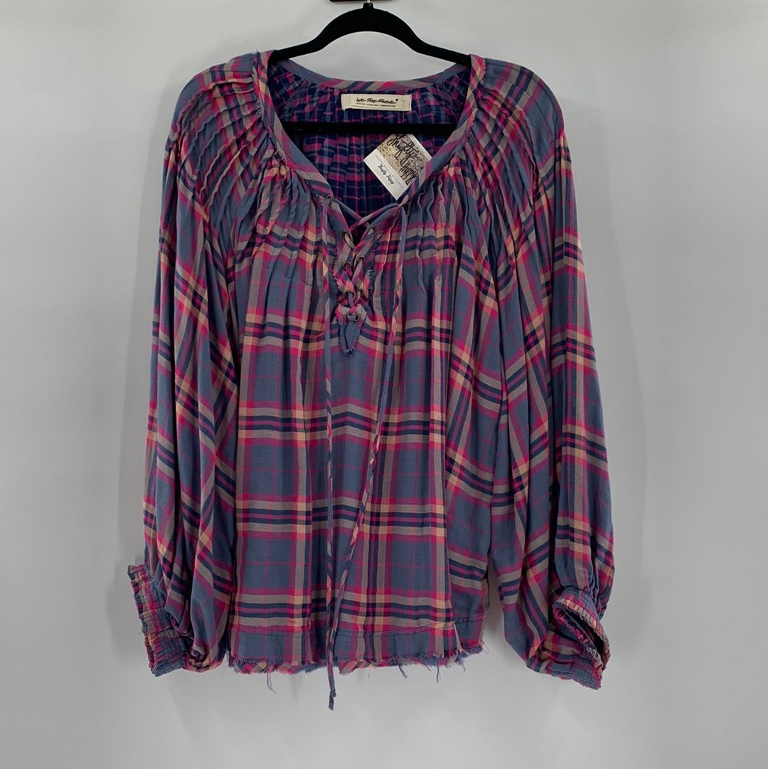 Free People Plaid Prairie  Top (M)