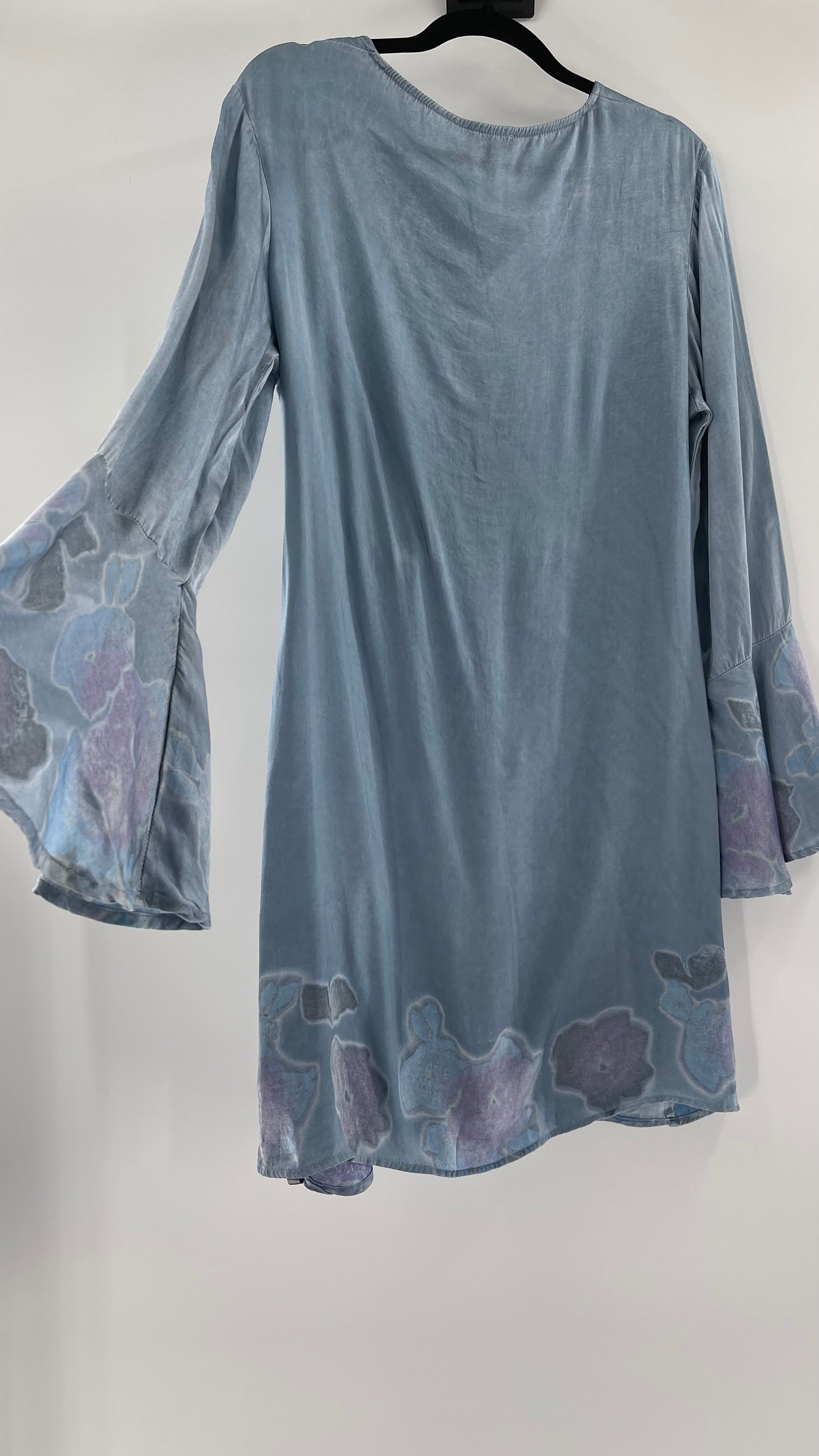 Rays for Days Powder Blue Silky Bell Sleeve Dress (Large)