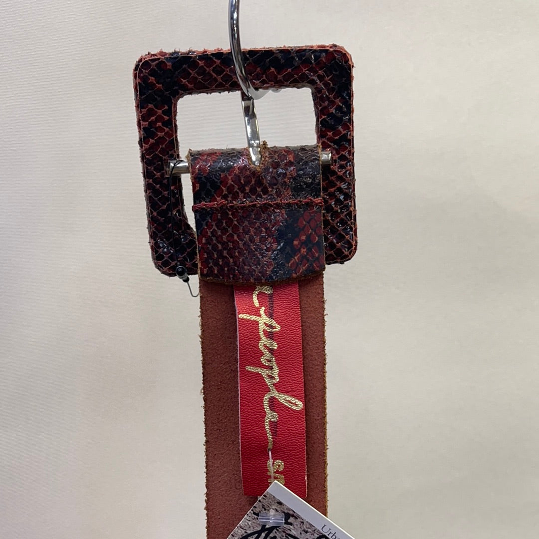 Free People Snake Skin Red Patterned Belt